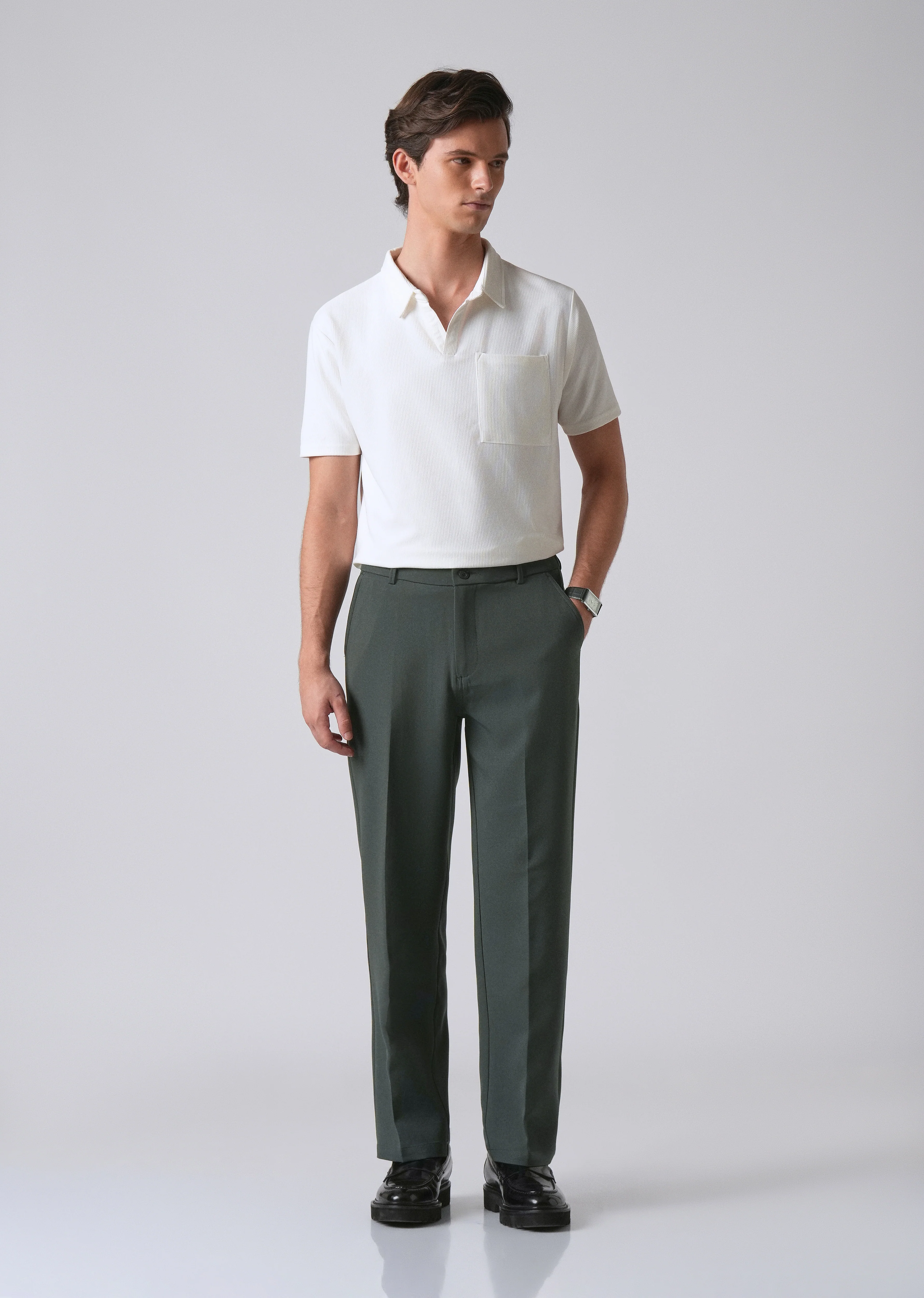 Fern Green Relaxed Fit Trousers - Image 6