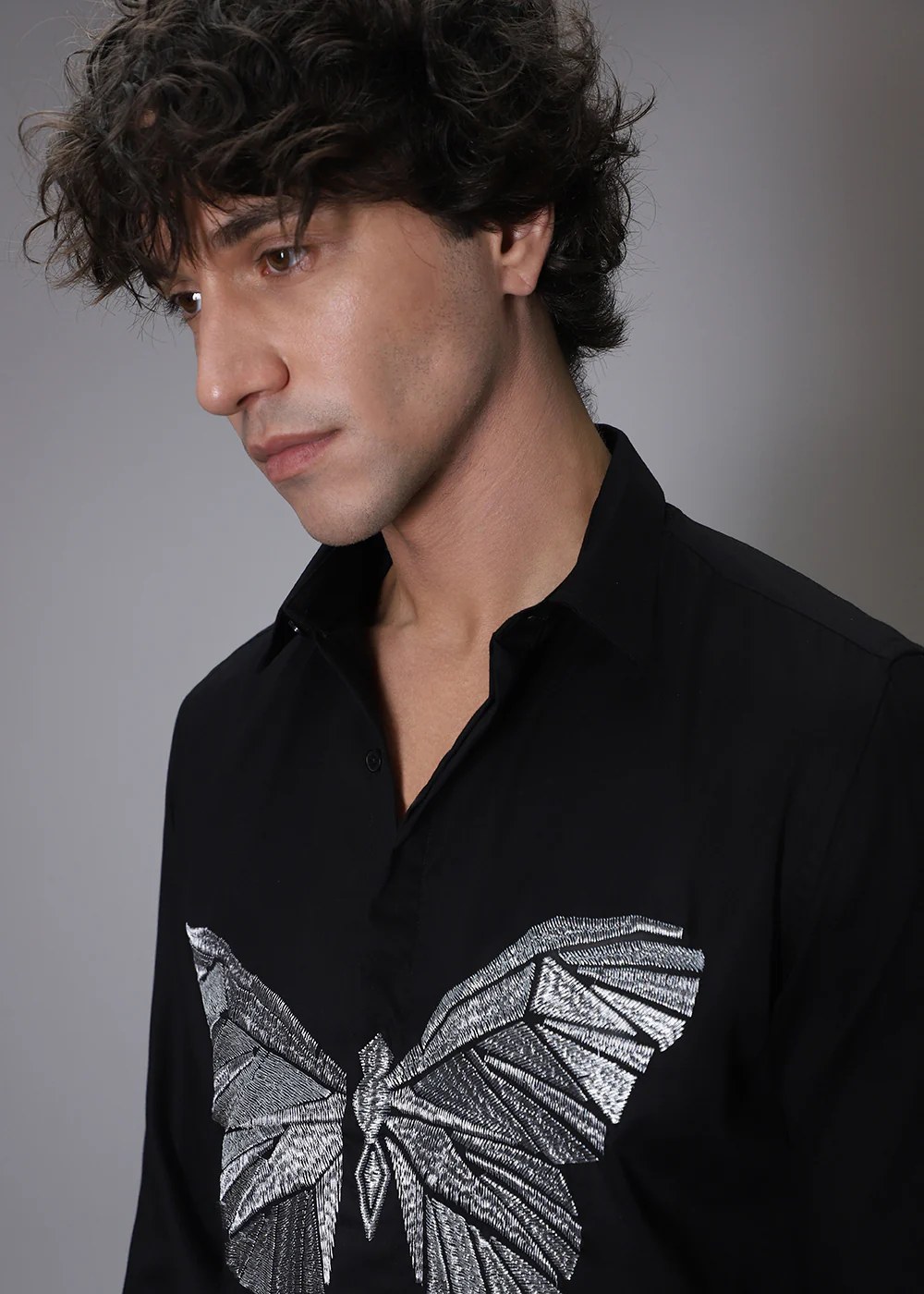 Flappers Black Designer Shirt - Image 2