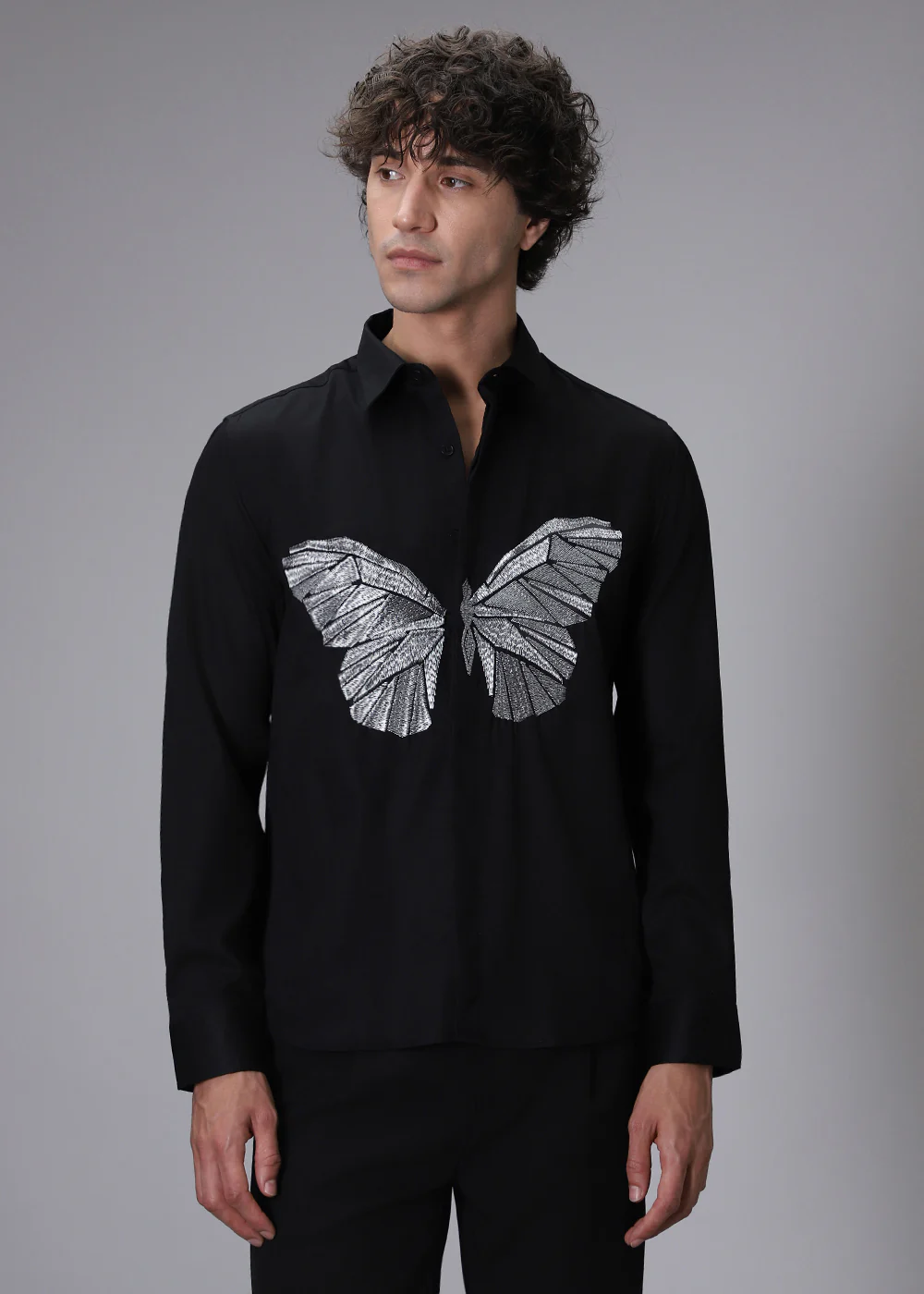 Flappers Black Designer Shirt - Image 3