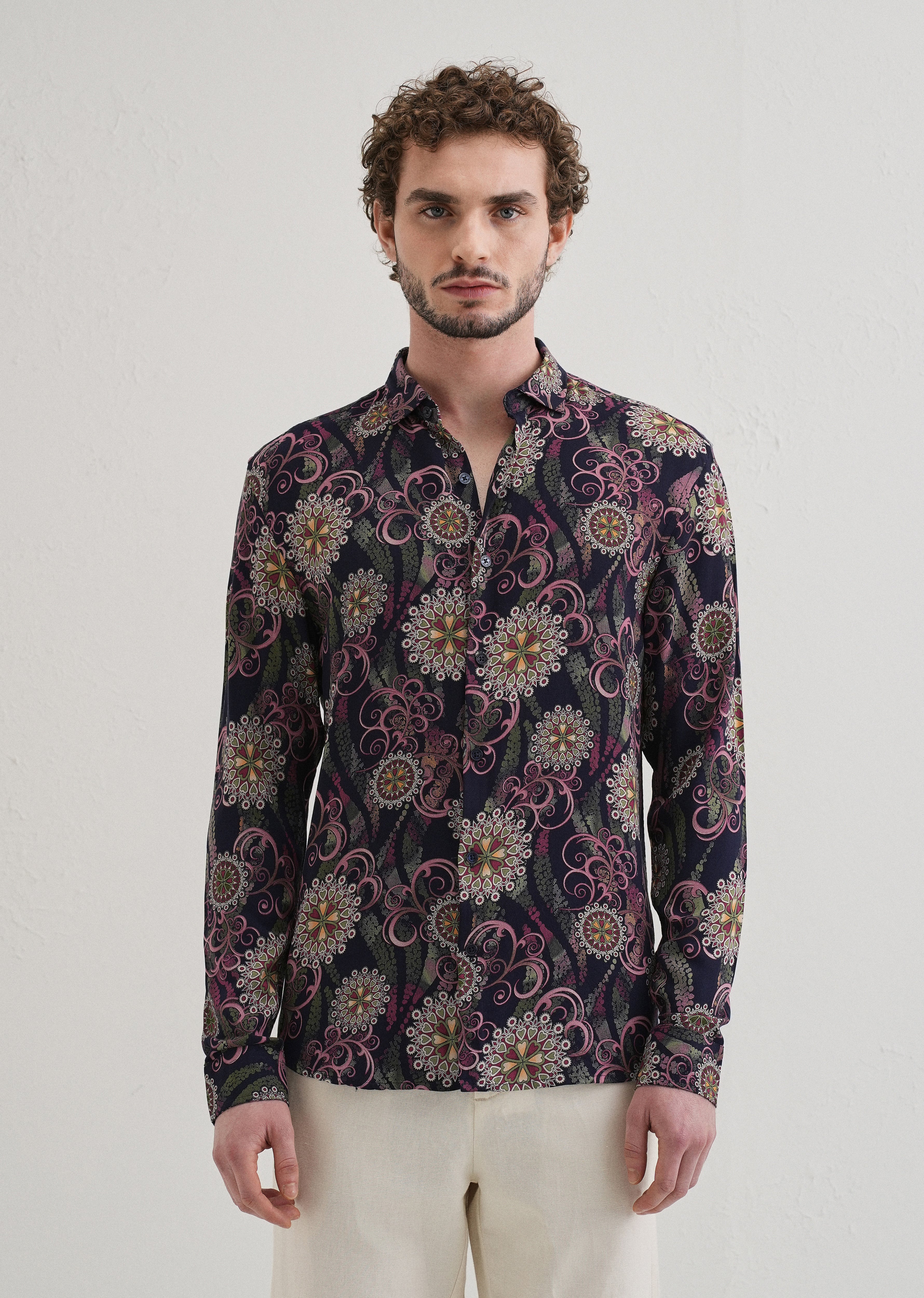 Floral Print Feather Shirt - Image 3