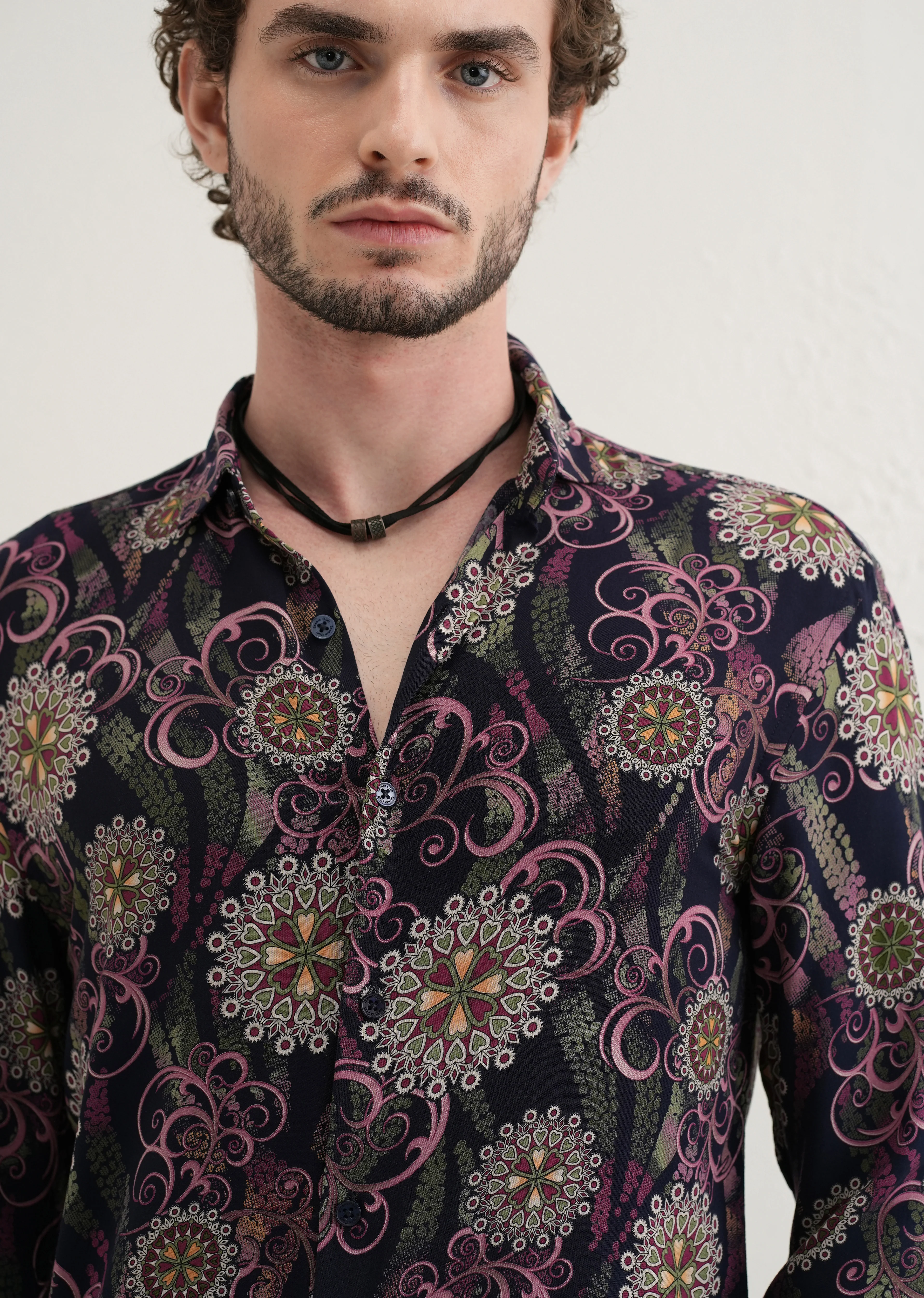 Floral Print Feather Shirt - Image 5
