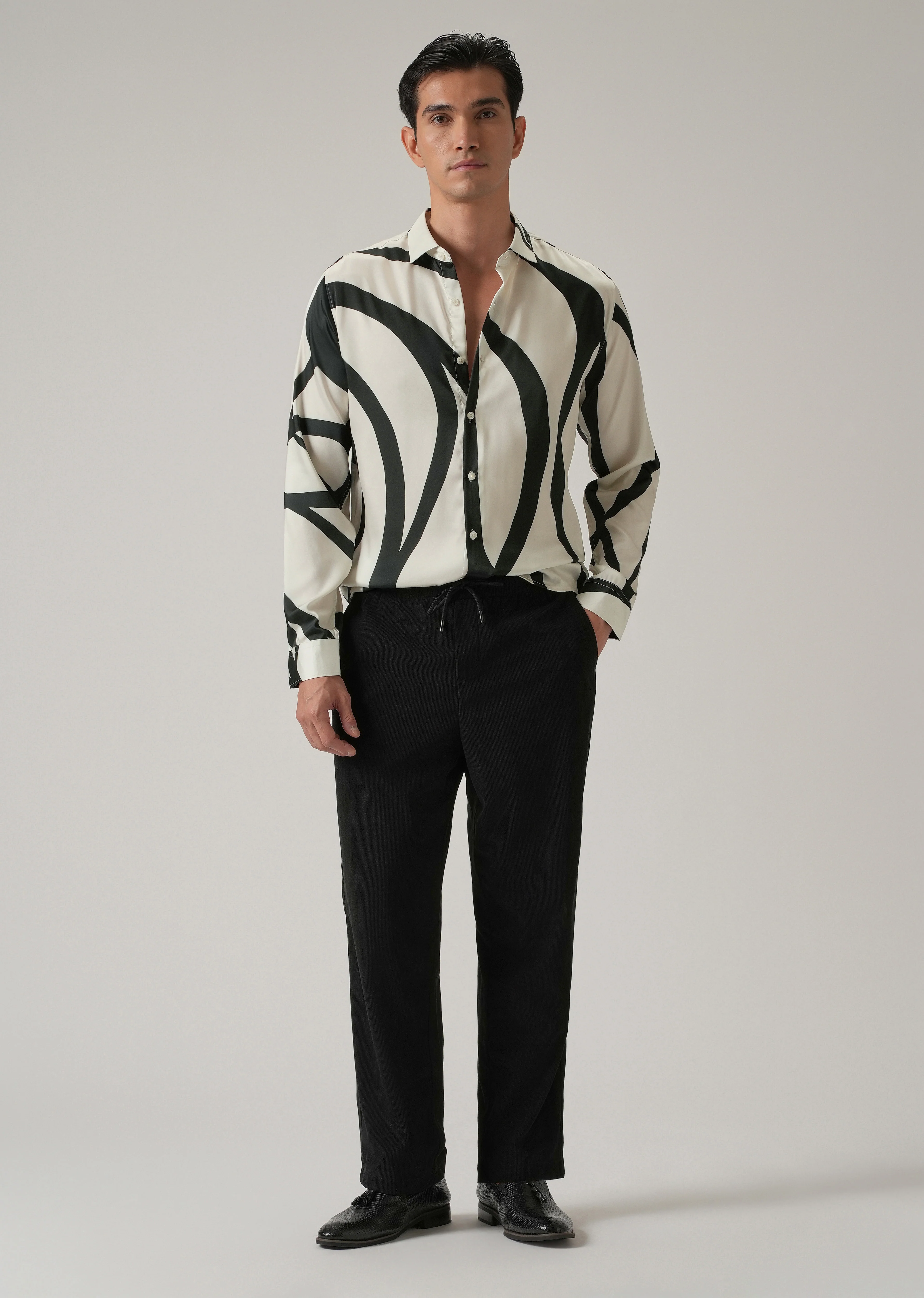 Flow Line Print Shirt - Image 6