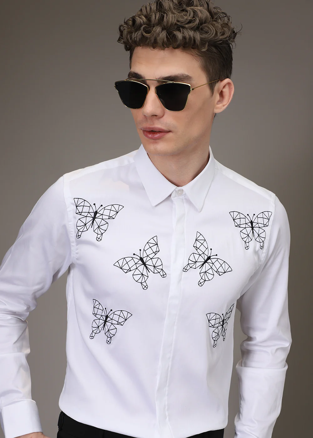Flutter Embroidery White Designer Shirt - Image 7