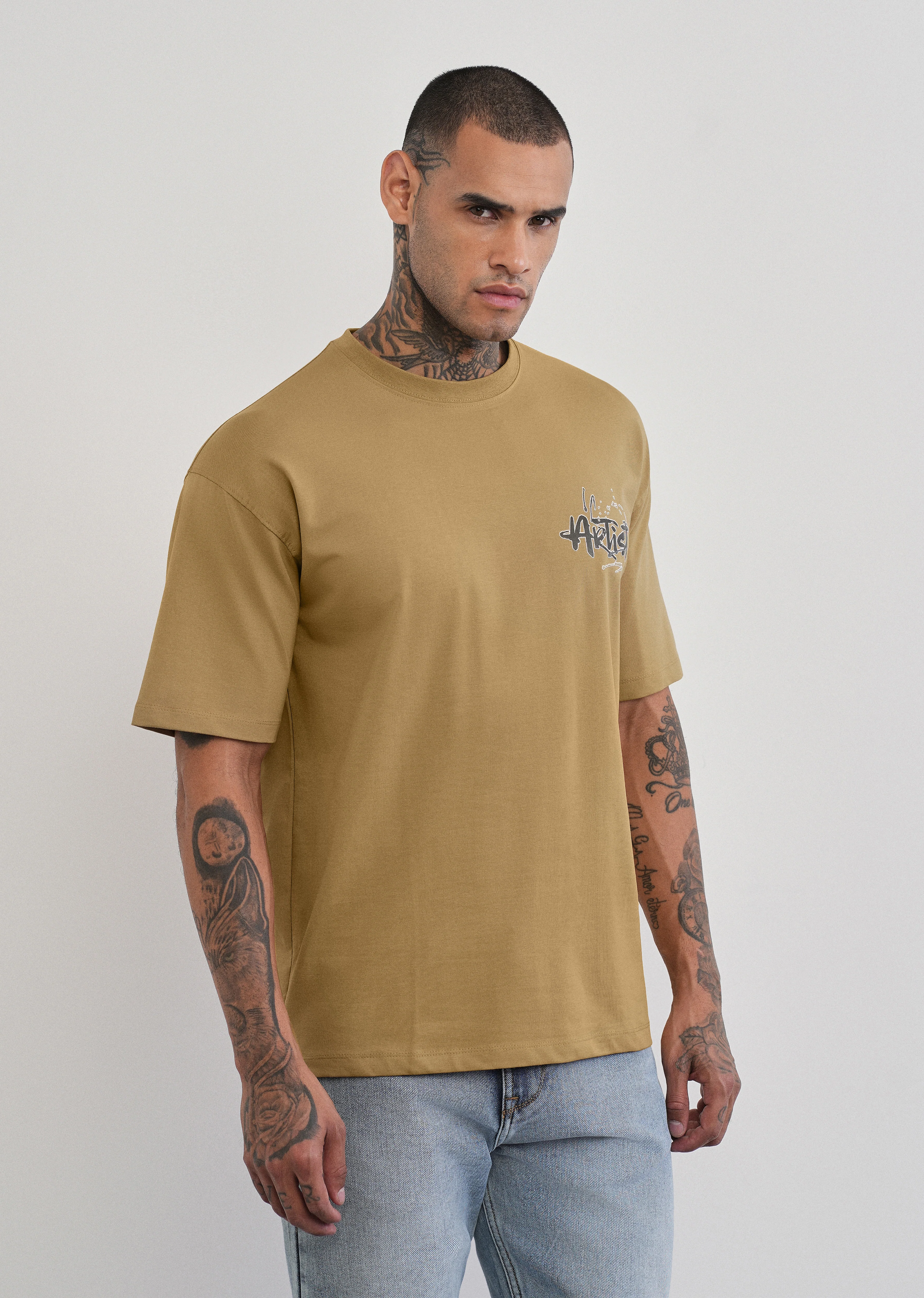 Fly High Mustard Beige T-shirt - Image 4