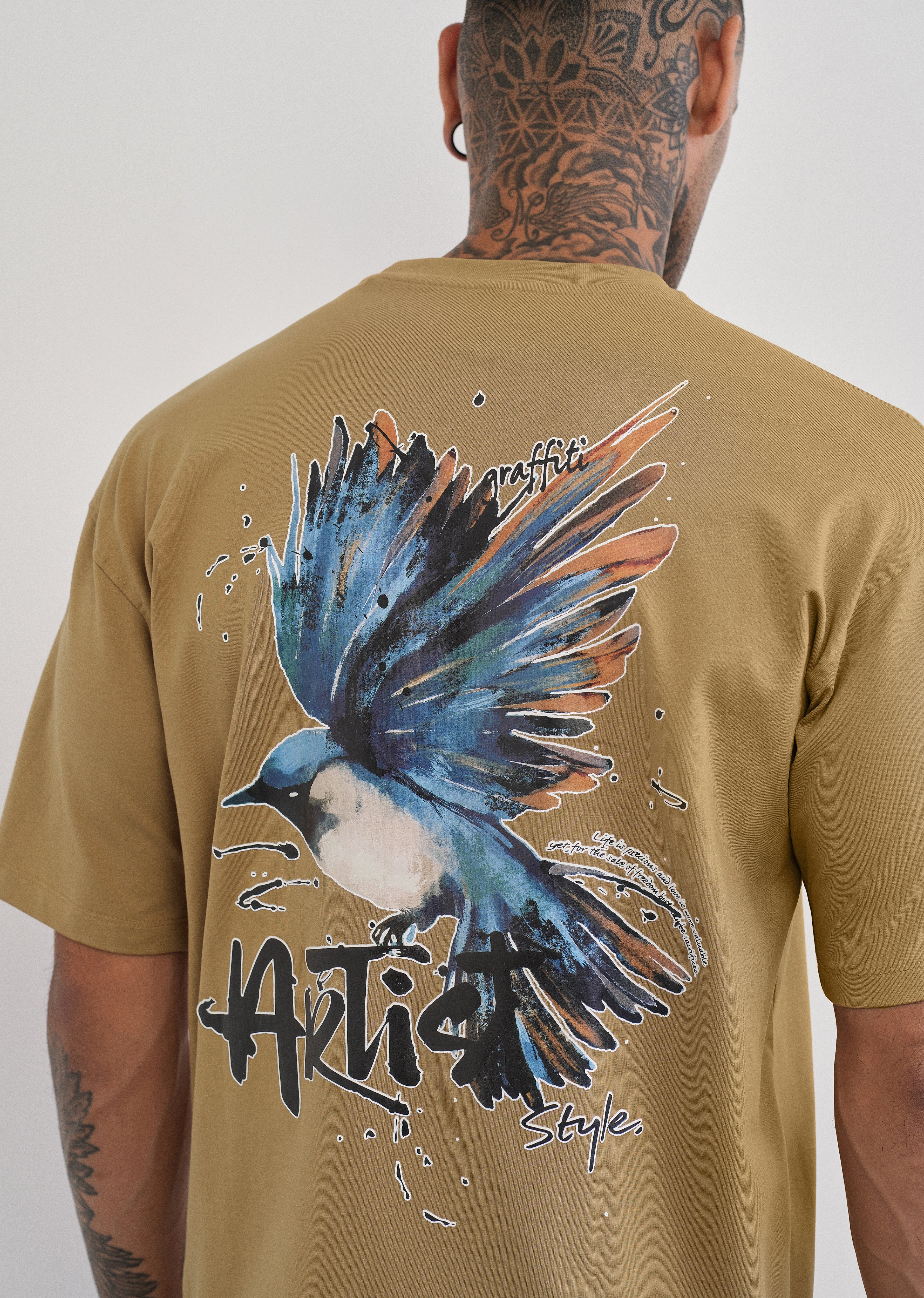 Fly High Mustard Beige T-shirt - Image 6