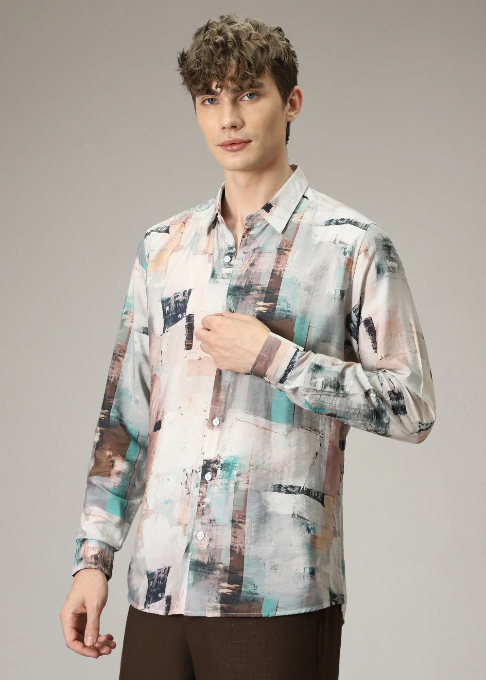 Geometric Abstract Print Shirt - Image 5