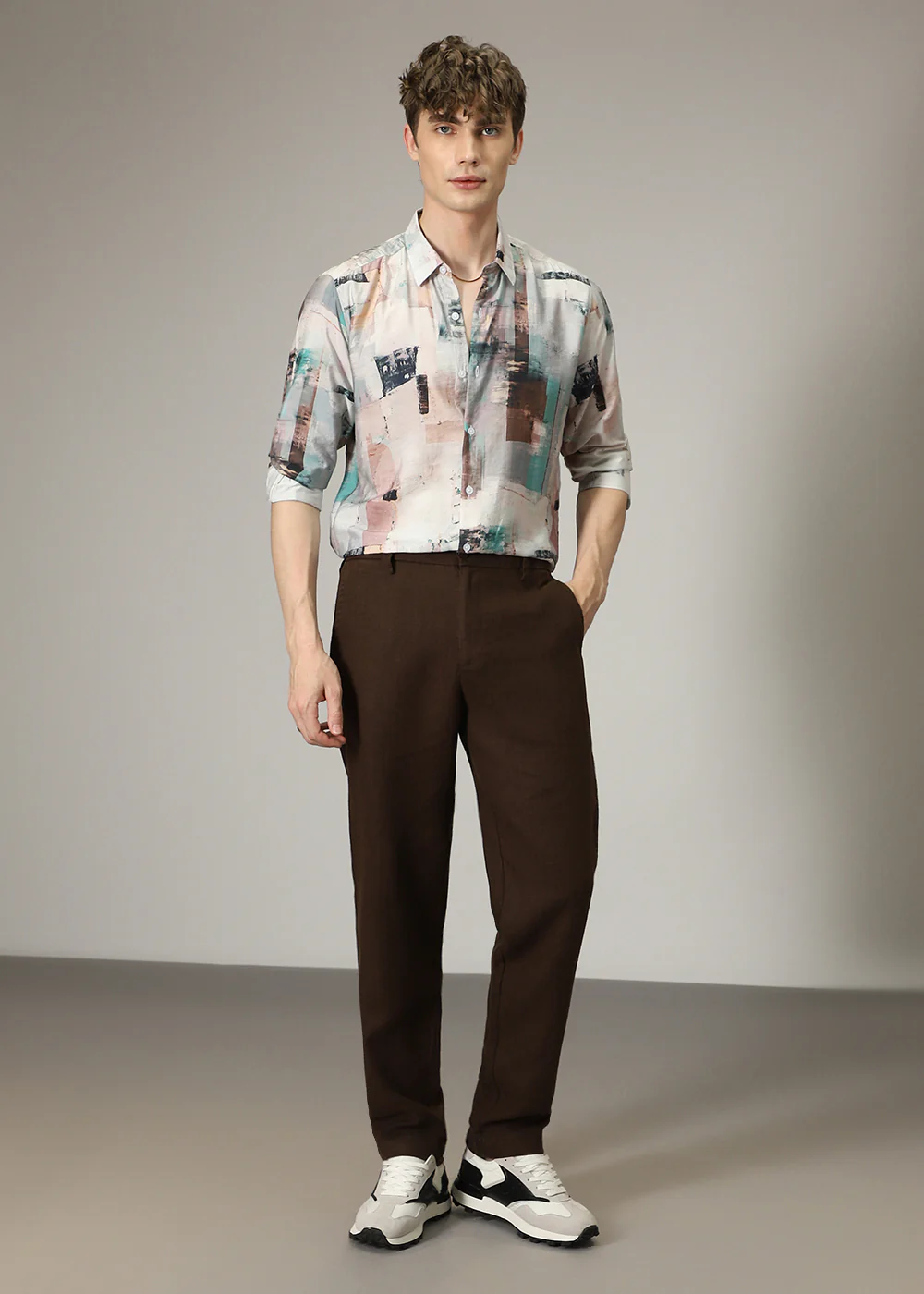 Geometric Abstract Print Shirt - Image 6