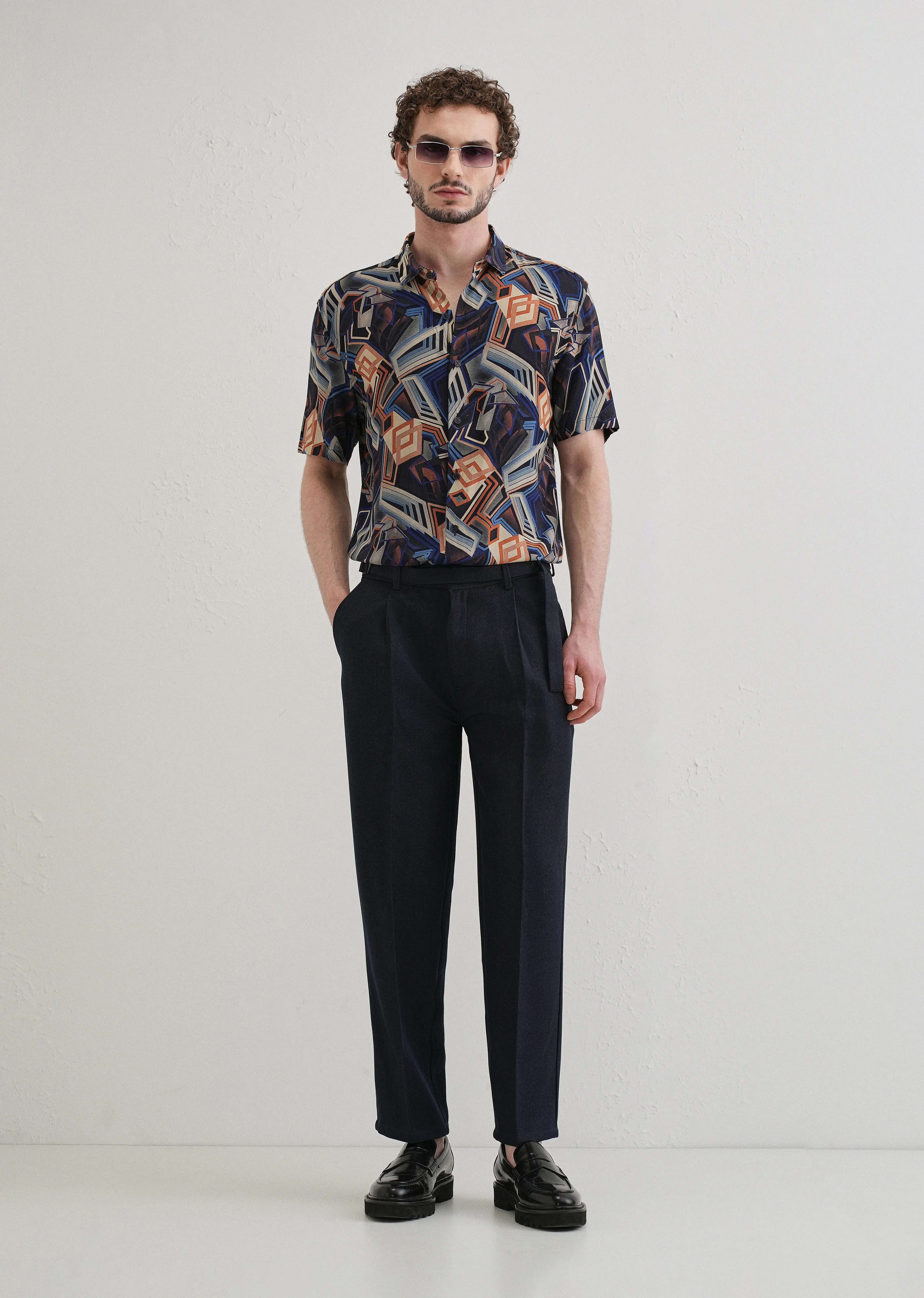 Geometric Blue Feather shirt - Image 6