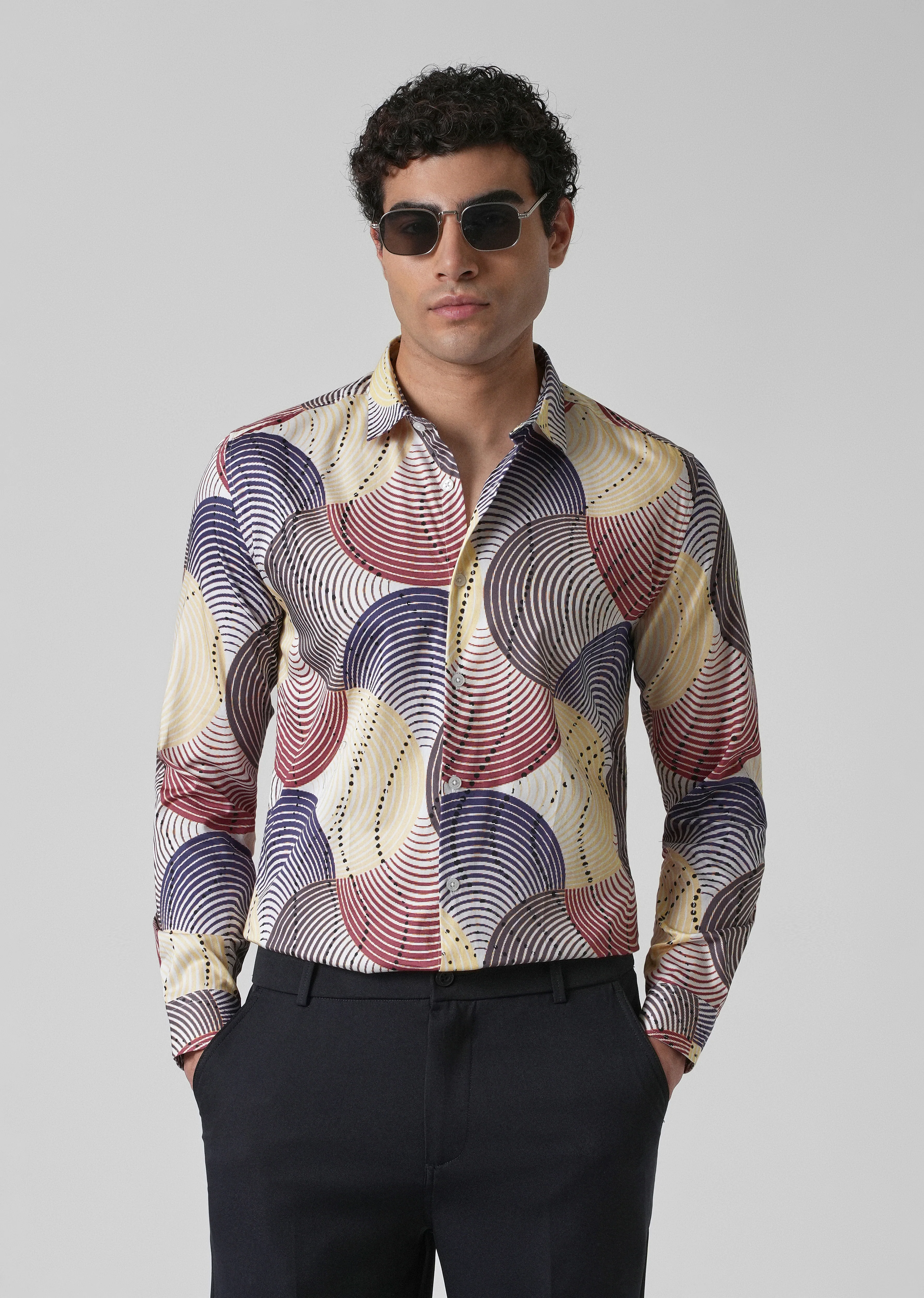 Circular Print Full-Sleeves Shirt - Image 2