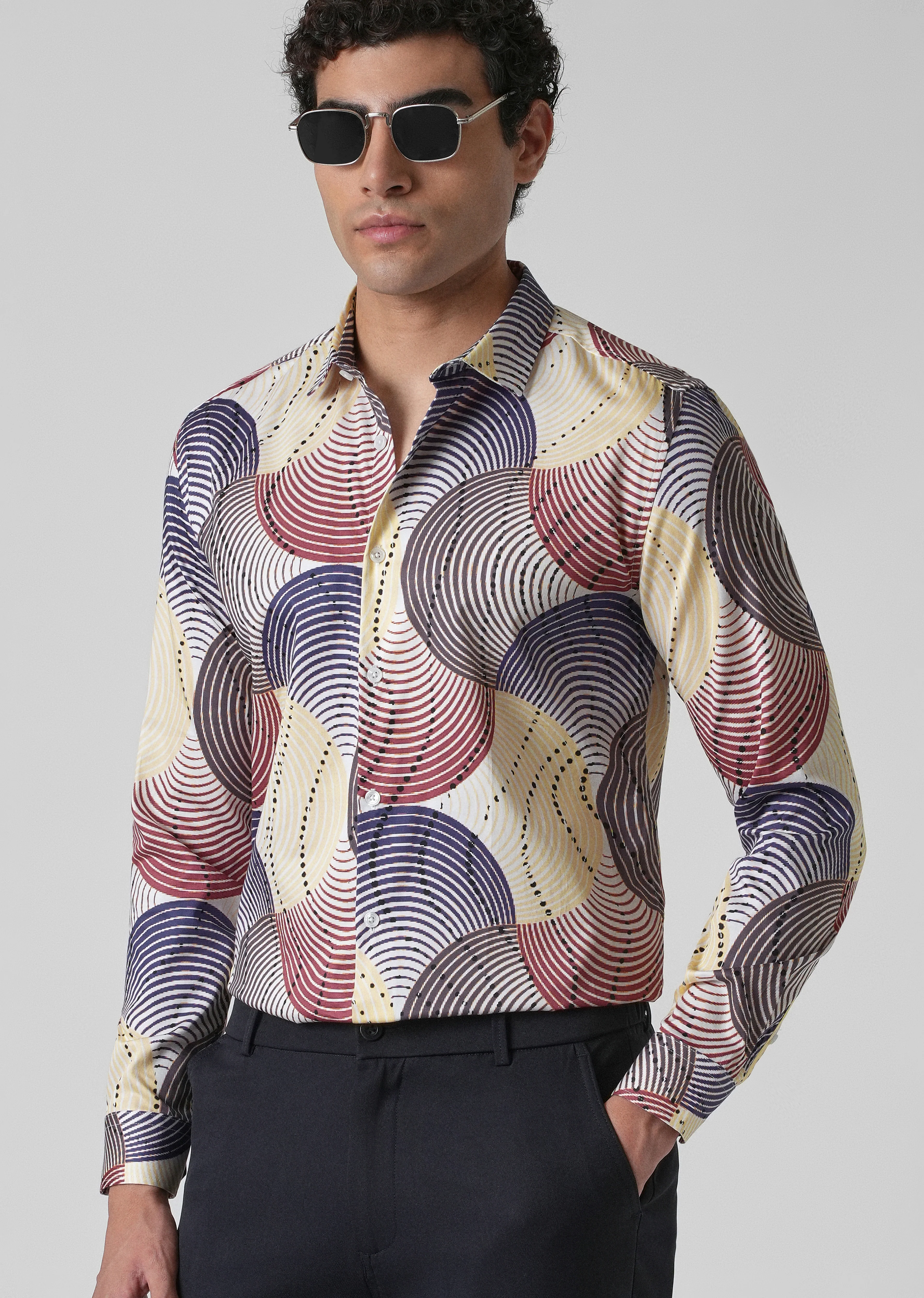 Circular Print Full-Sleeves Shirt - Image 7