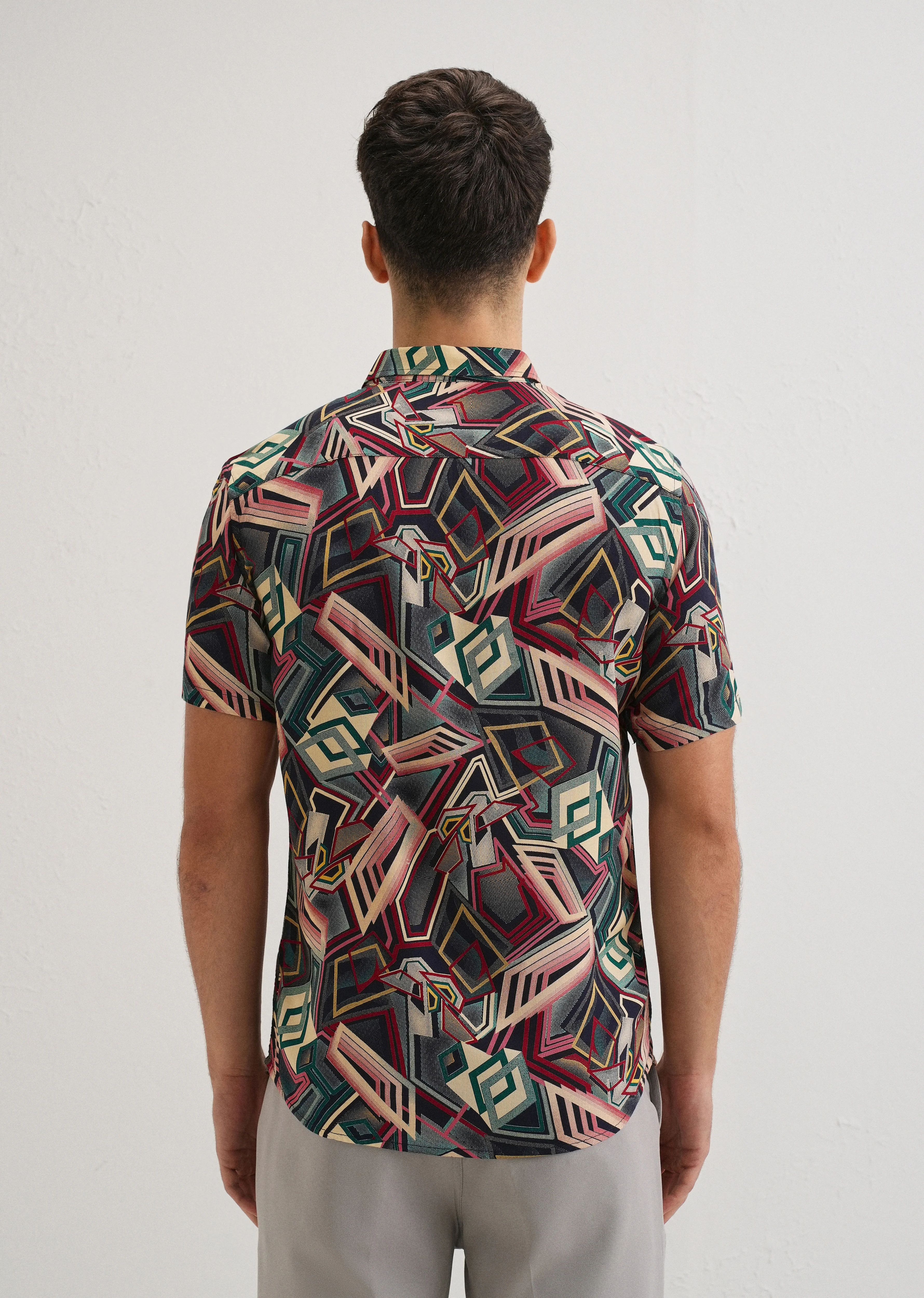 Geometric Red Feather shirt - Image 2