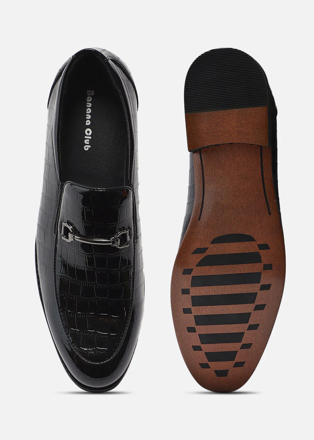 Glossy Textured Black Loafer - Image 4