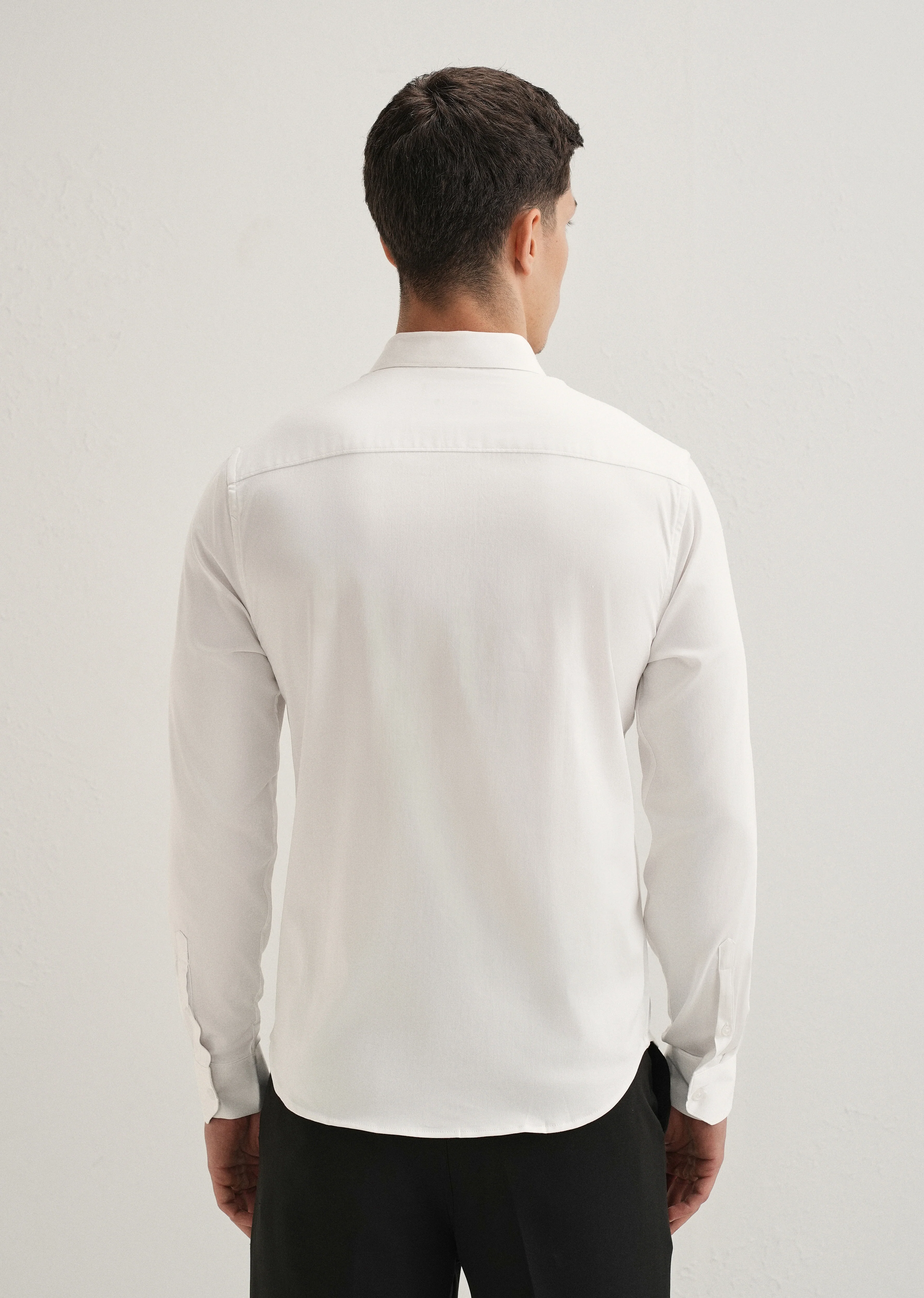 Gold Embellished Collar White Designer Shirt - Image 4