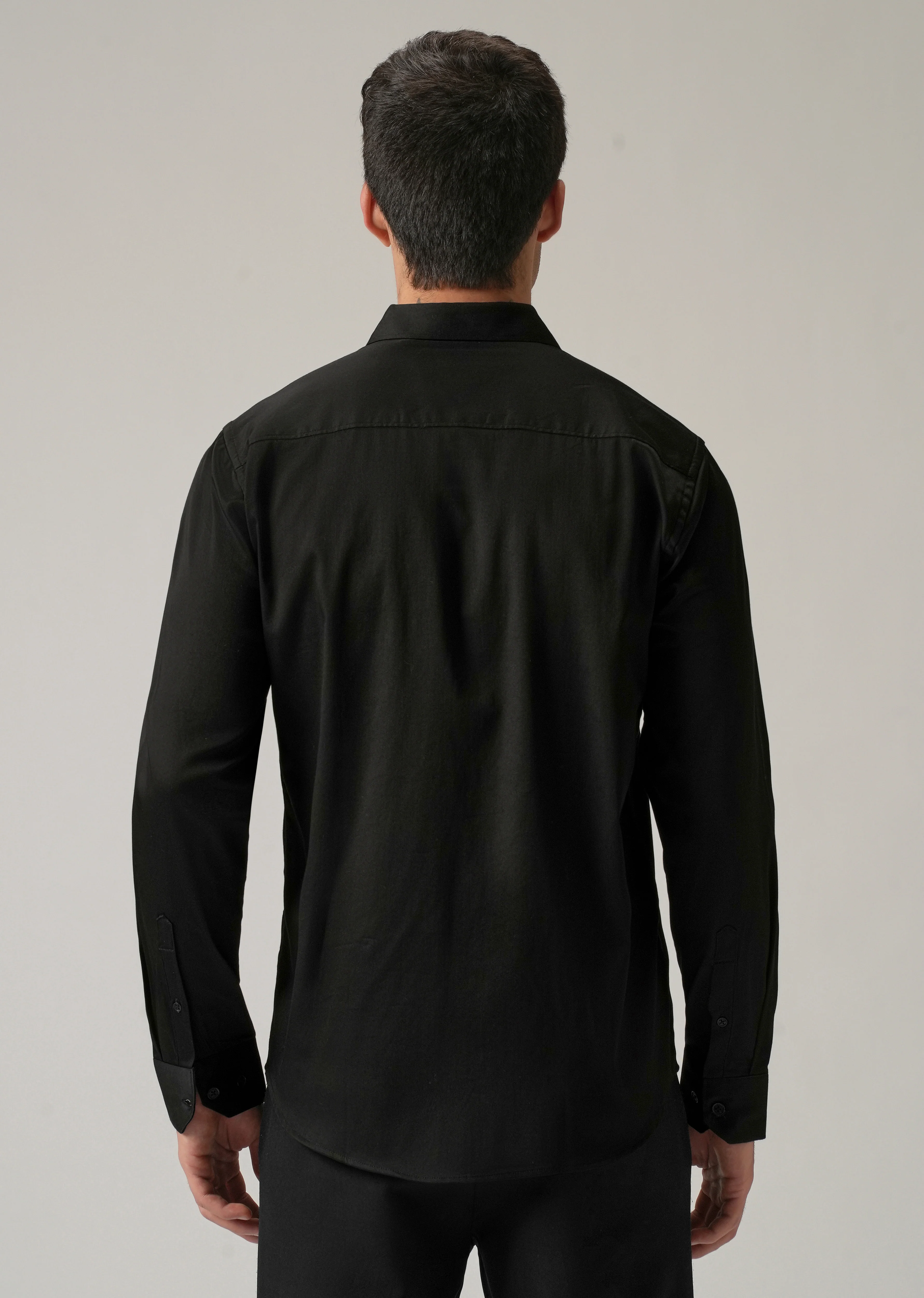 Gold Symmetric Embroidered Black Designer Shirt - Image 2