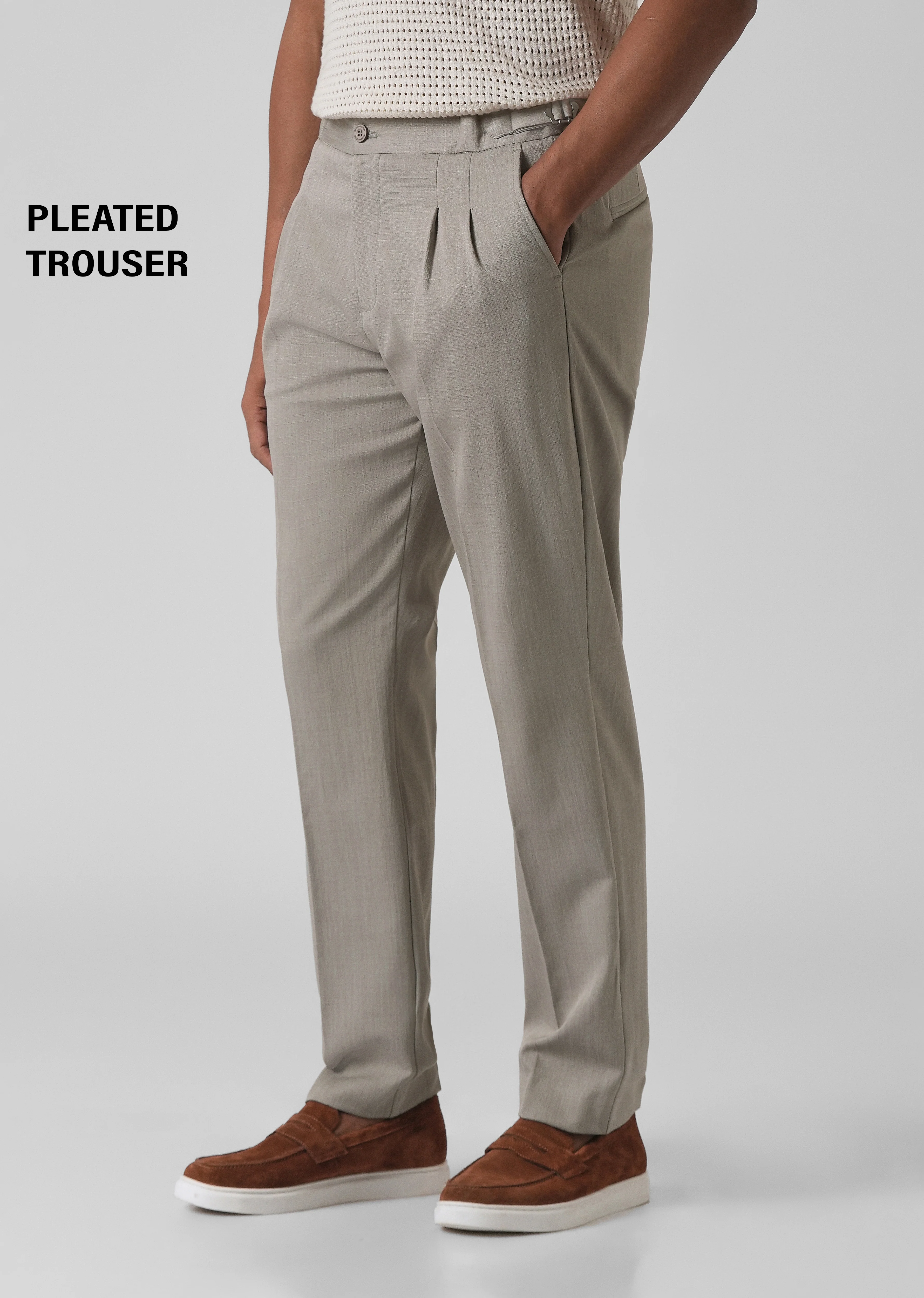Gray Pleated Gurkha Pant - Image 7