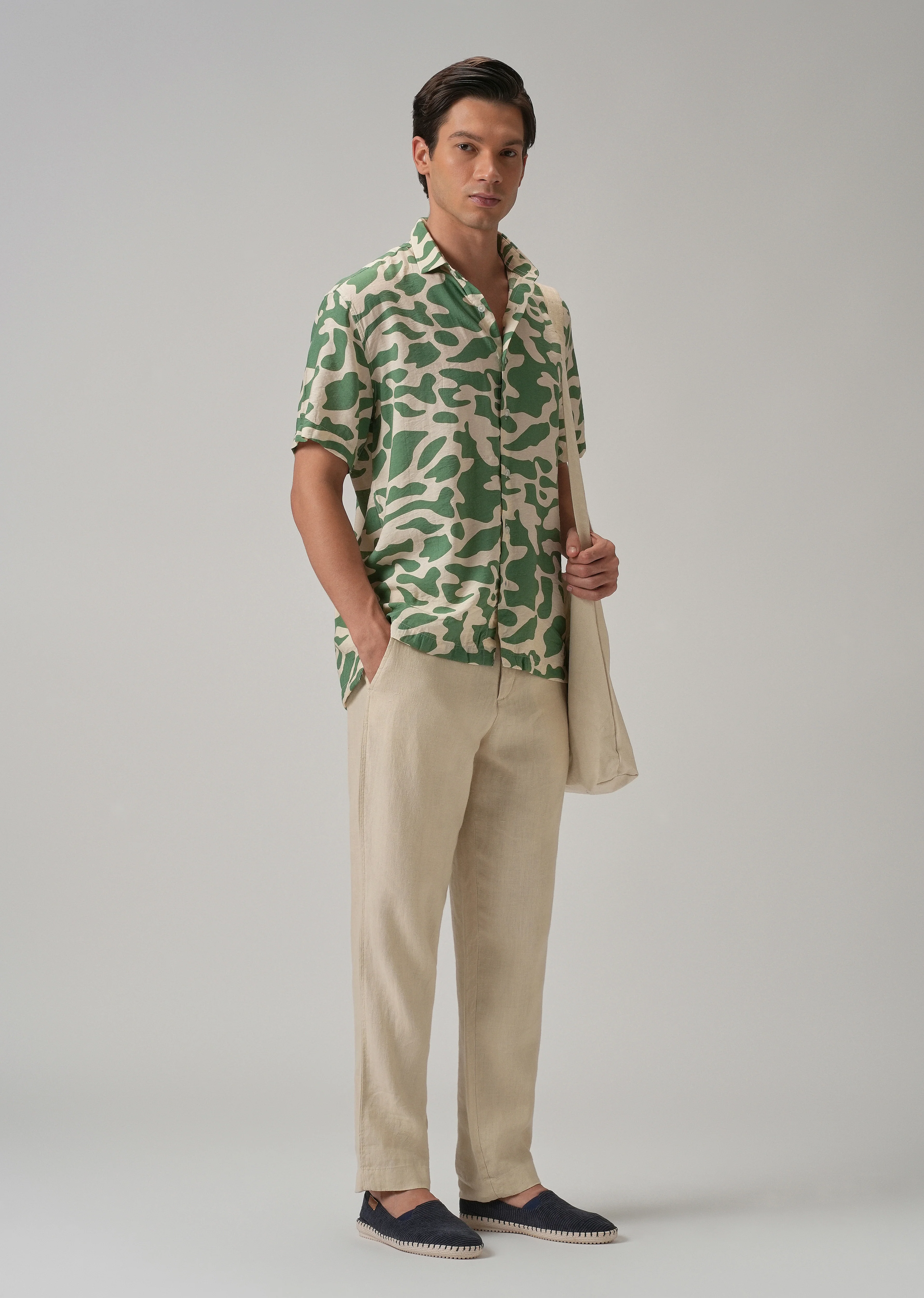 Green Abstract Printed Shirt - Image 6