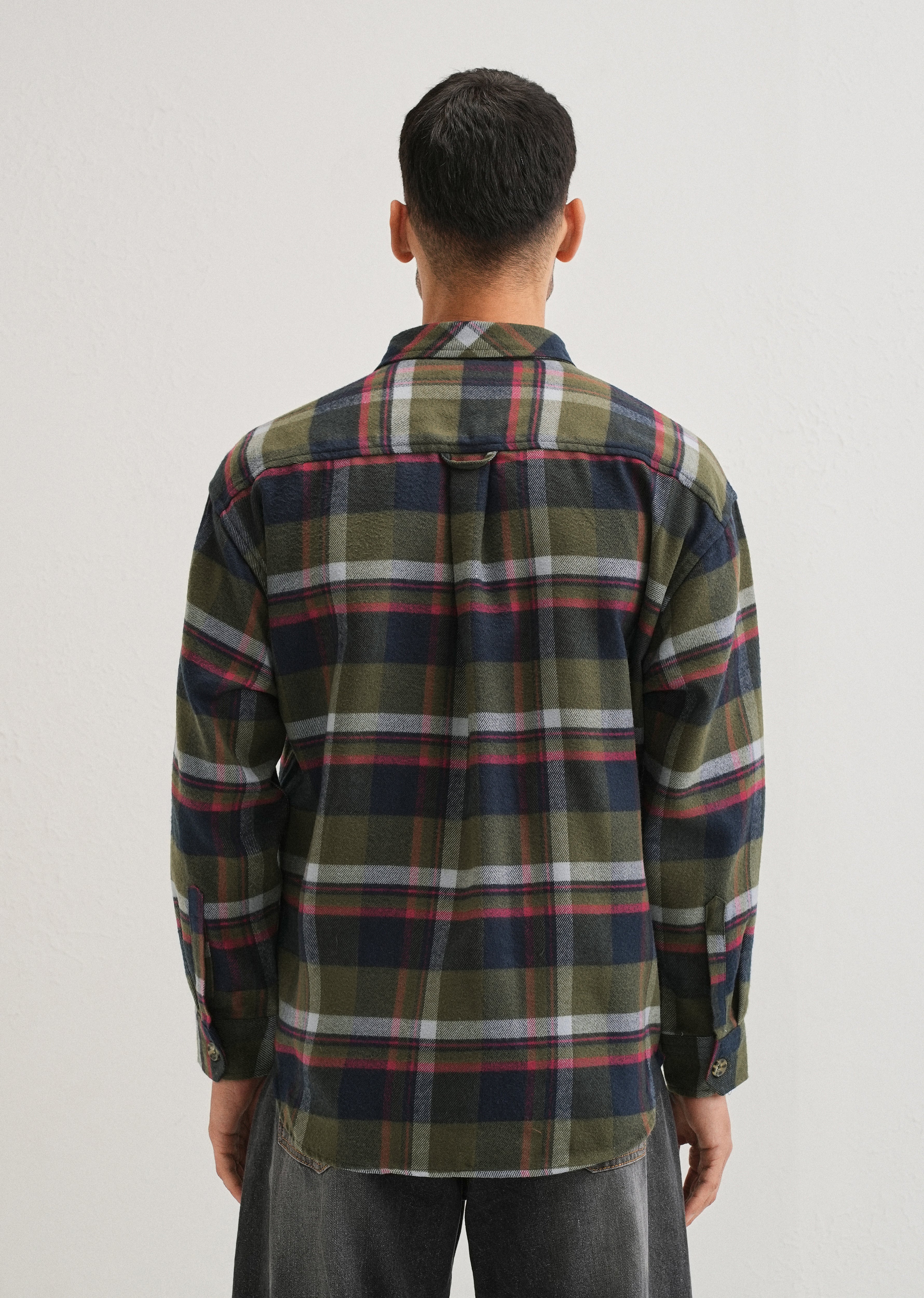 Green Checked Relaxed Fit Shacket - Image 2