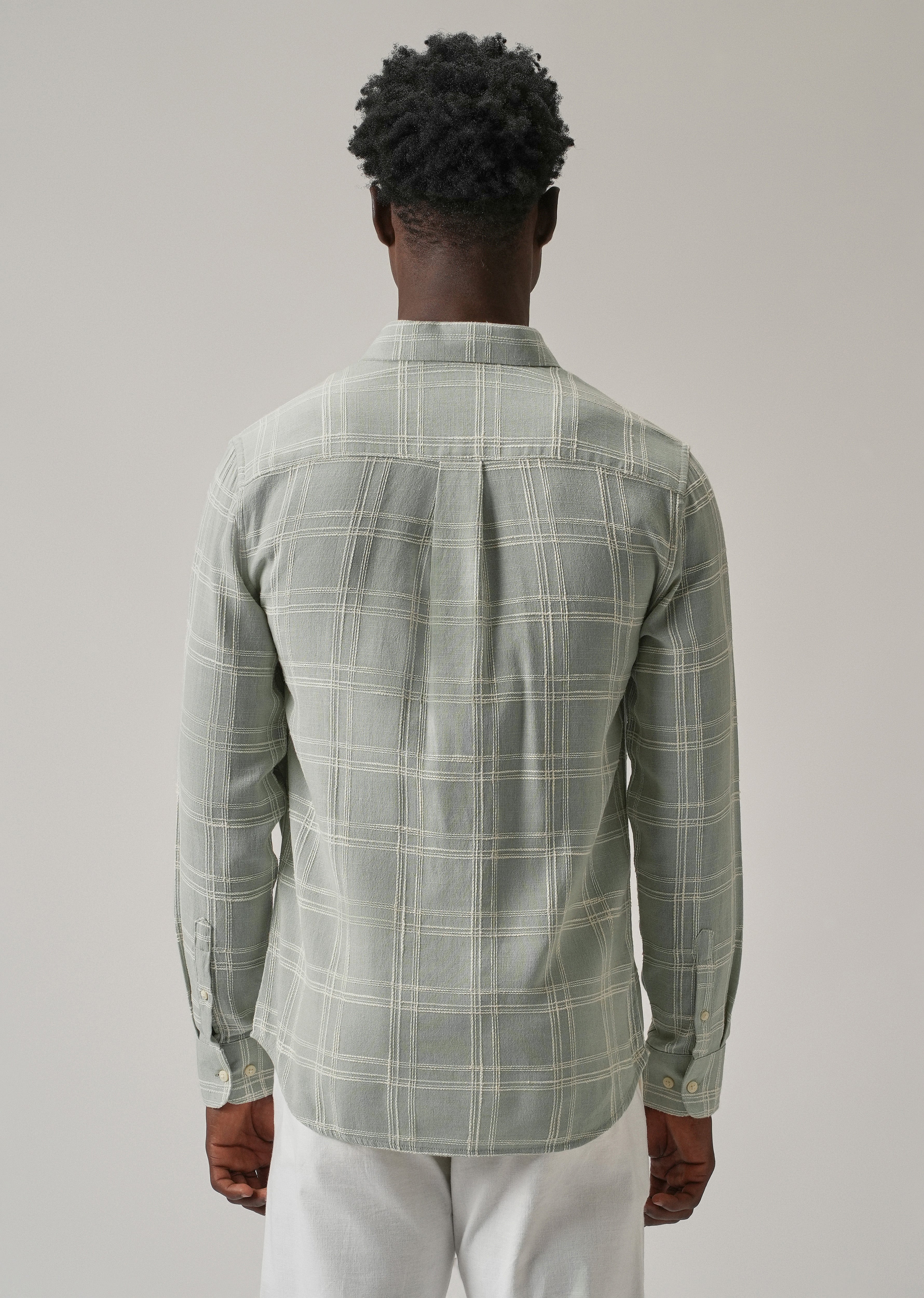 Green Chenille Check Shirt - Image 2