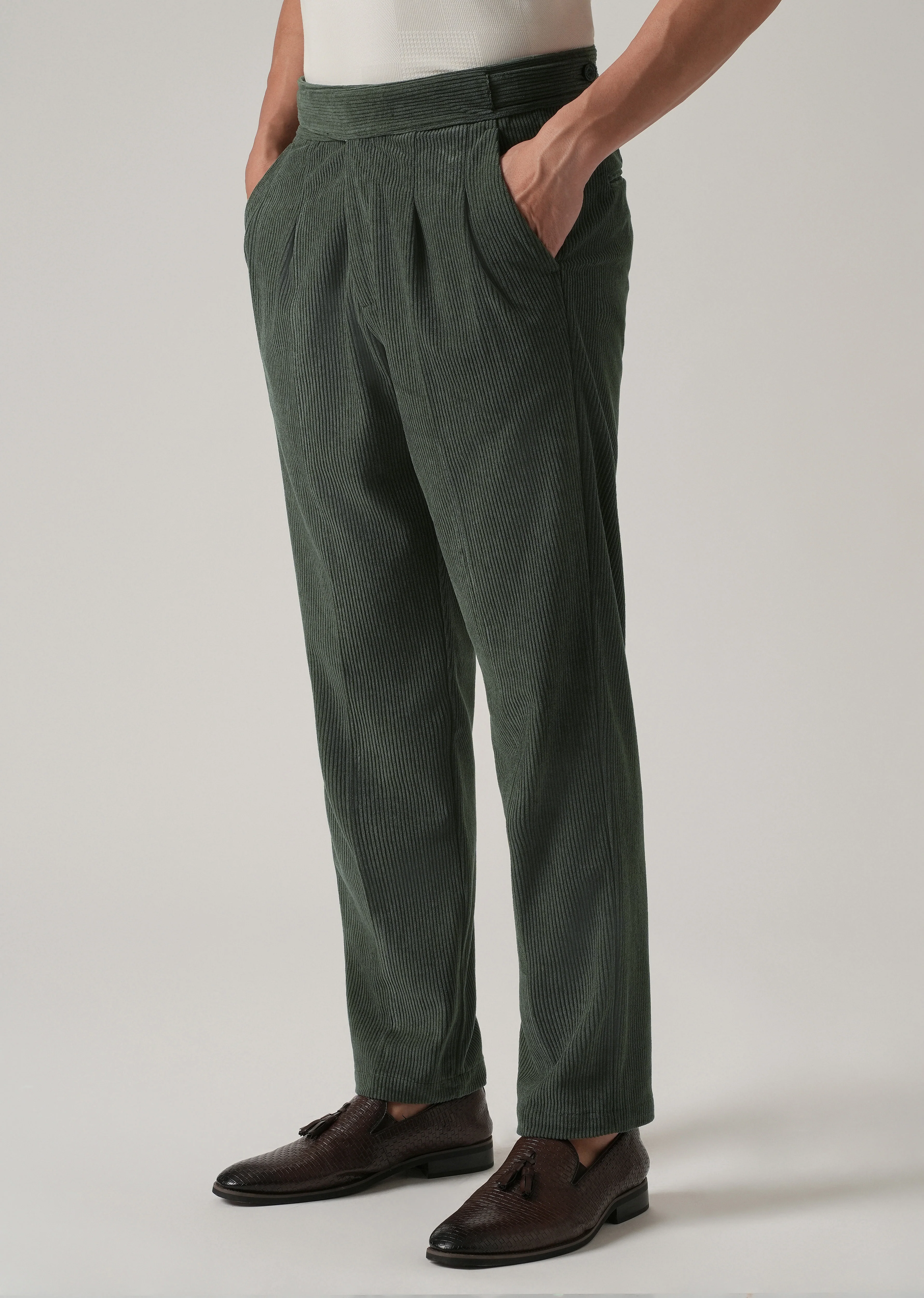 Green Corduroy Gurkha Pants - Image 4