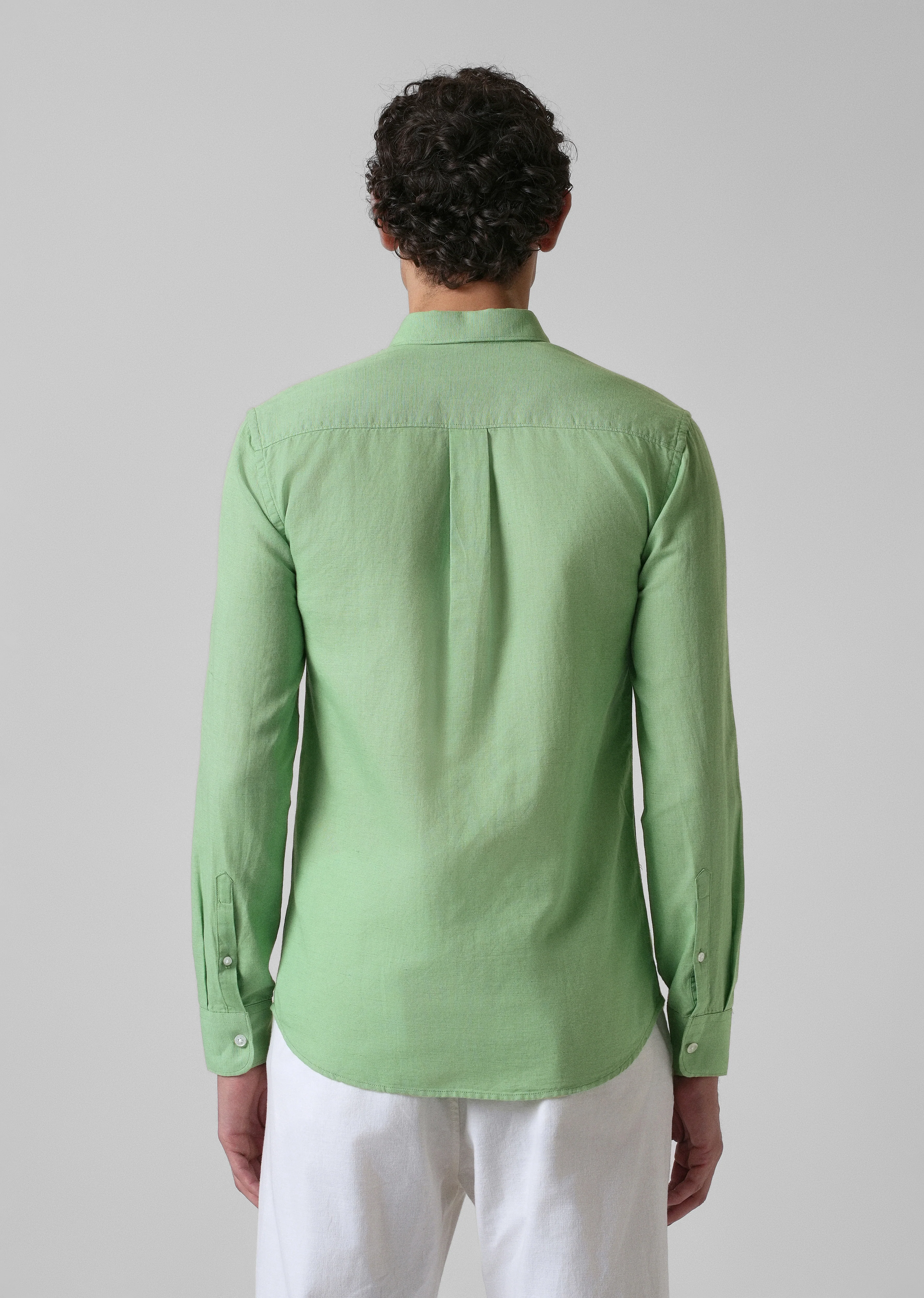 Green Cotton Linen Shirt - Image 2