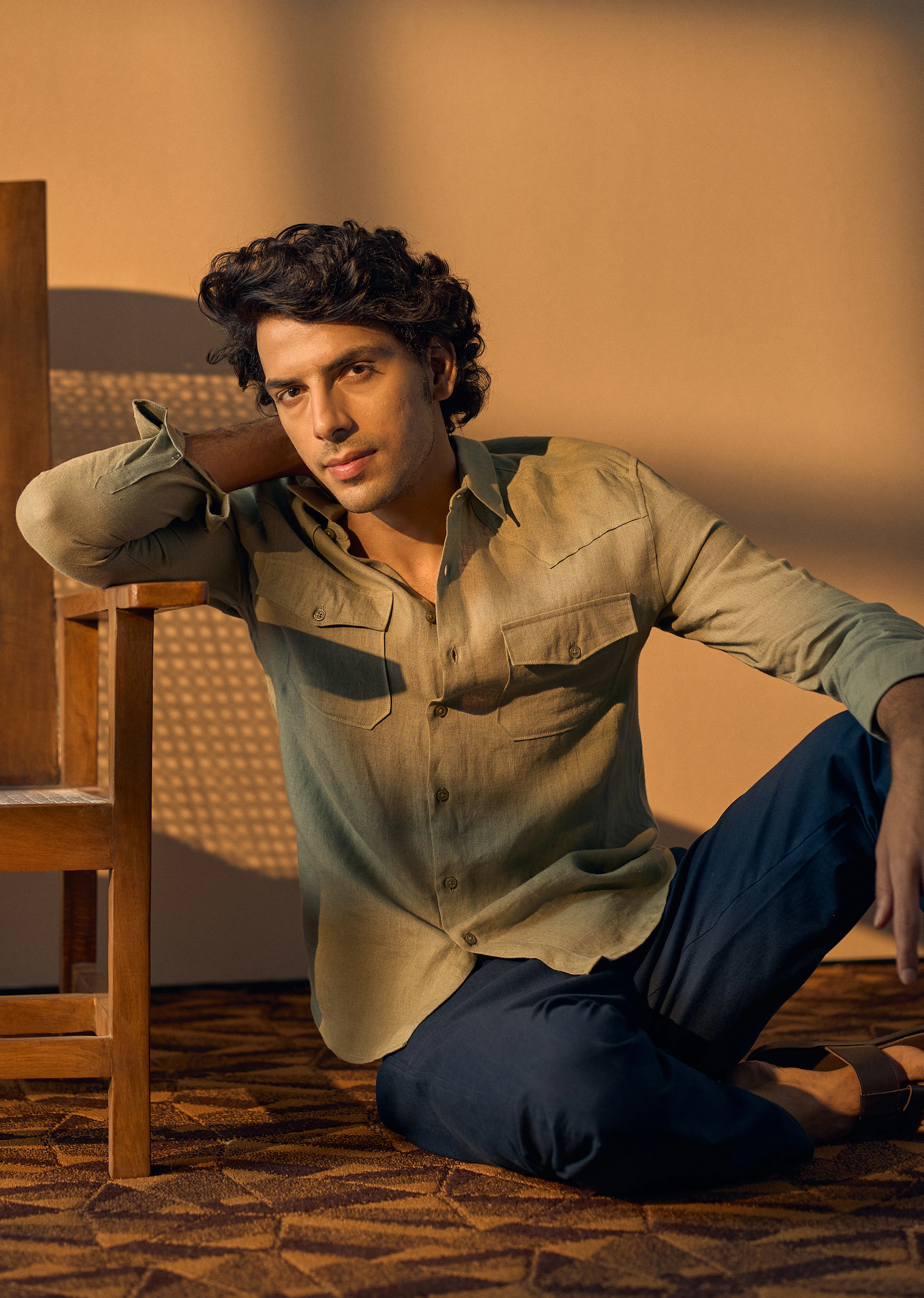 Green Double Pocket 100% Pure Irish Linen Shirt - Image 2