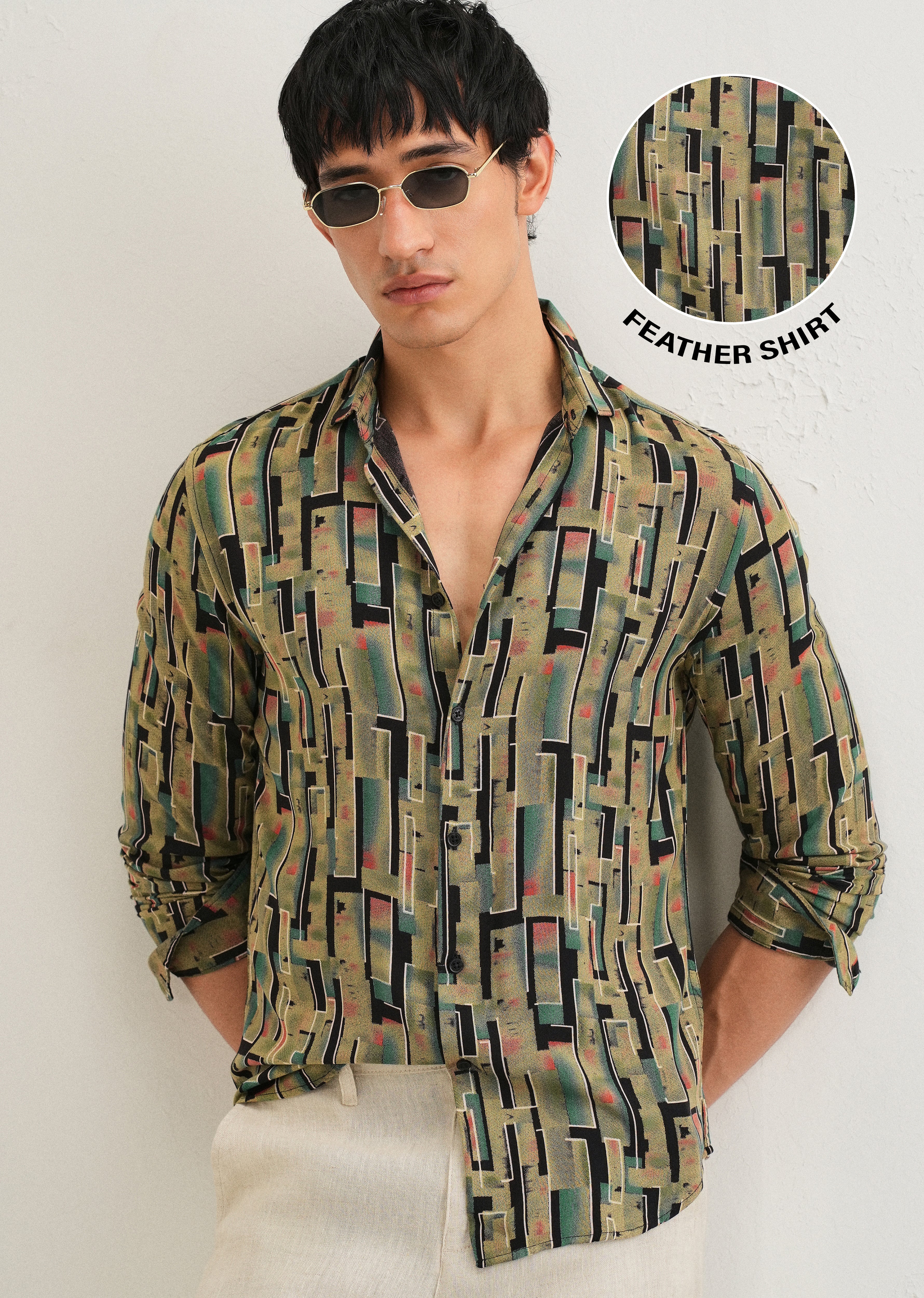 Green Feather Shirt - Image 7