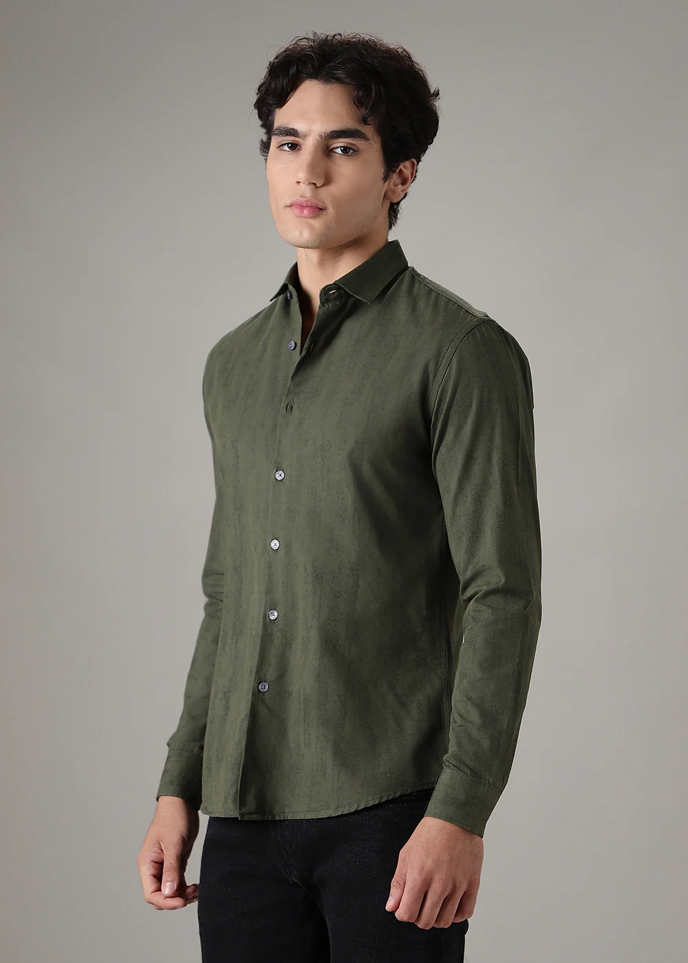 Green Gradient Printed Shirt - Image 5