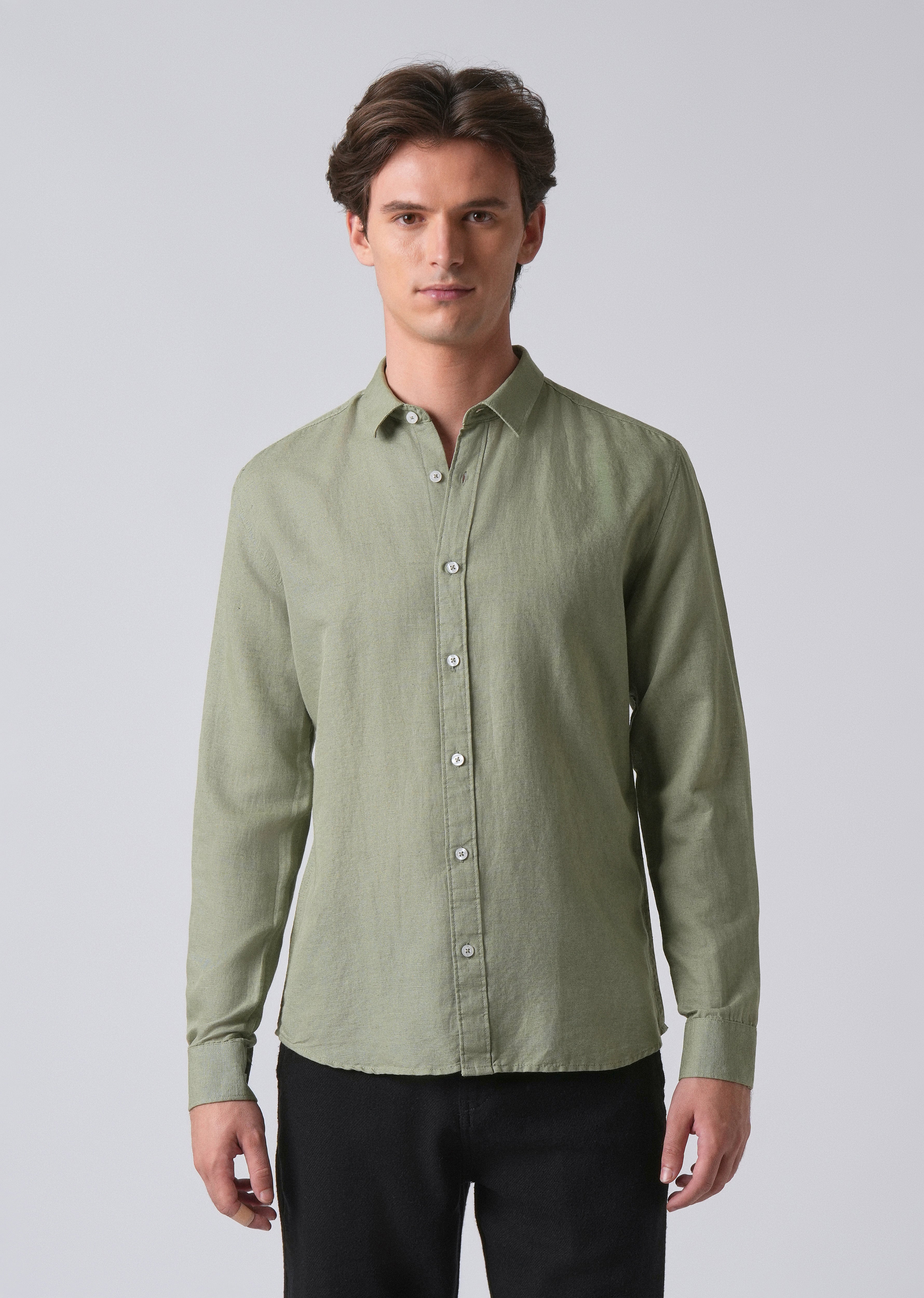 Green Linen Shirt - Image 3
