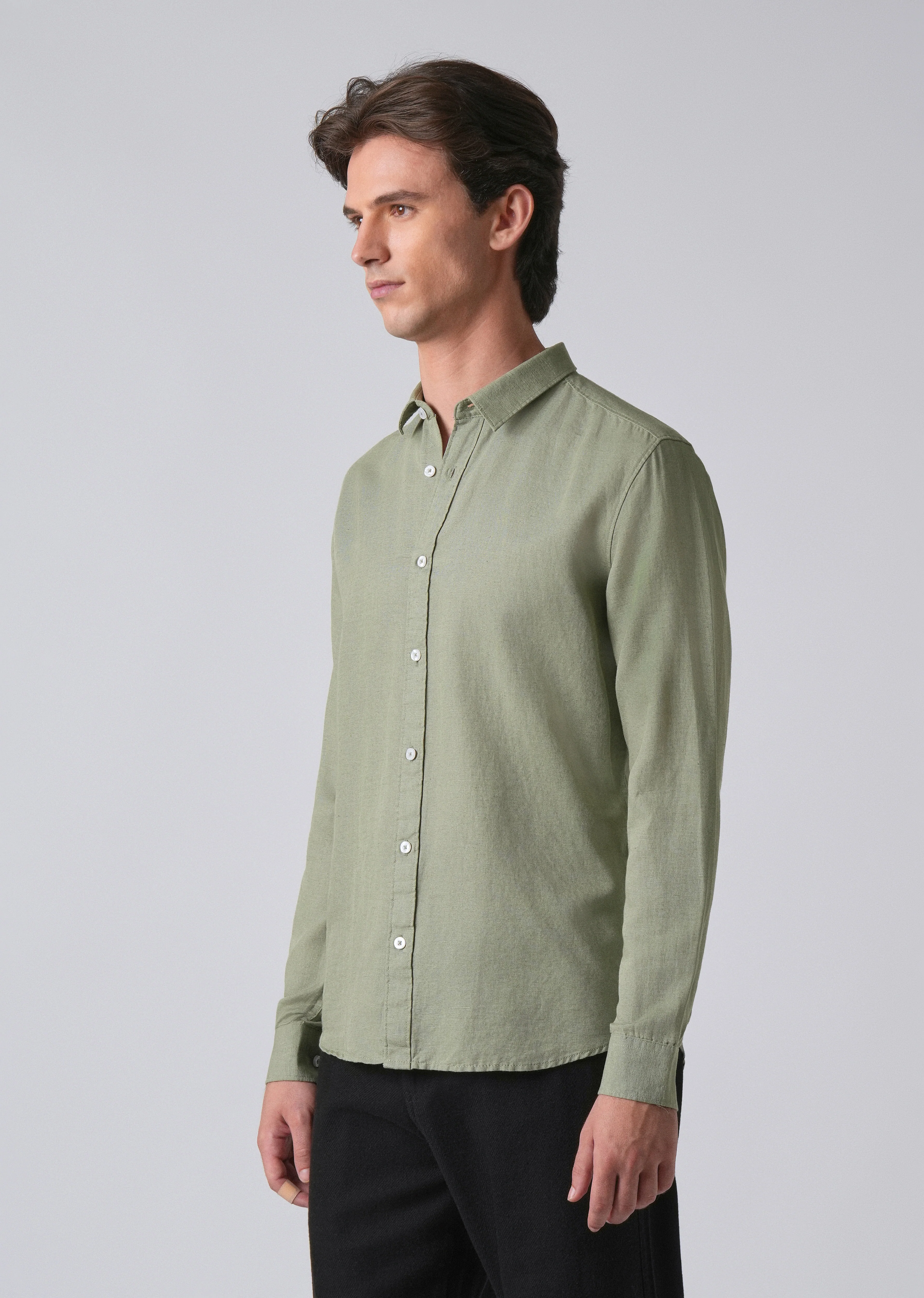 Green Linen Shirt - Image 4