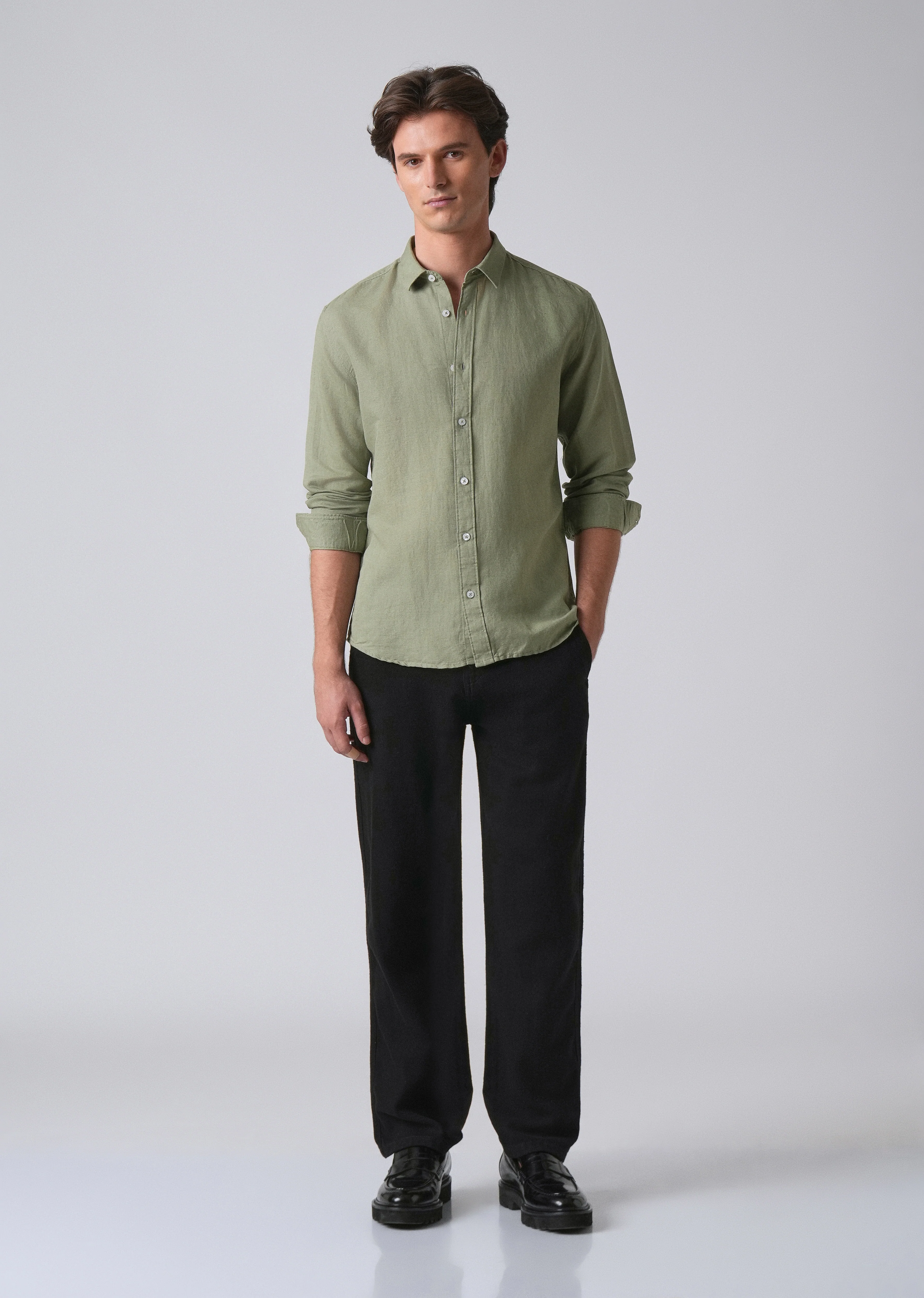 Green Linen Shirt - Image 6