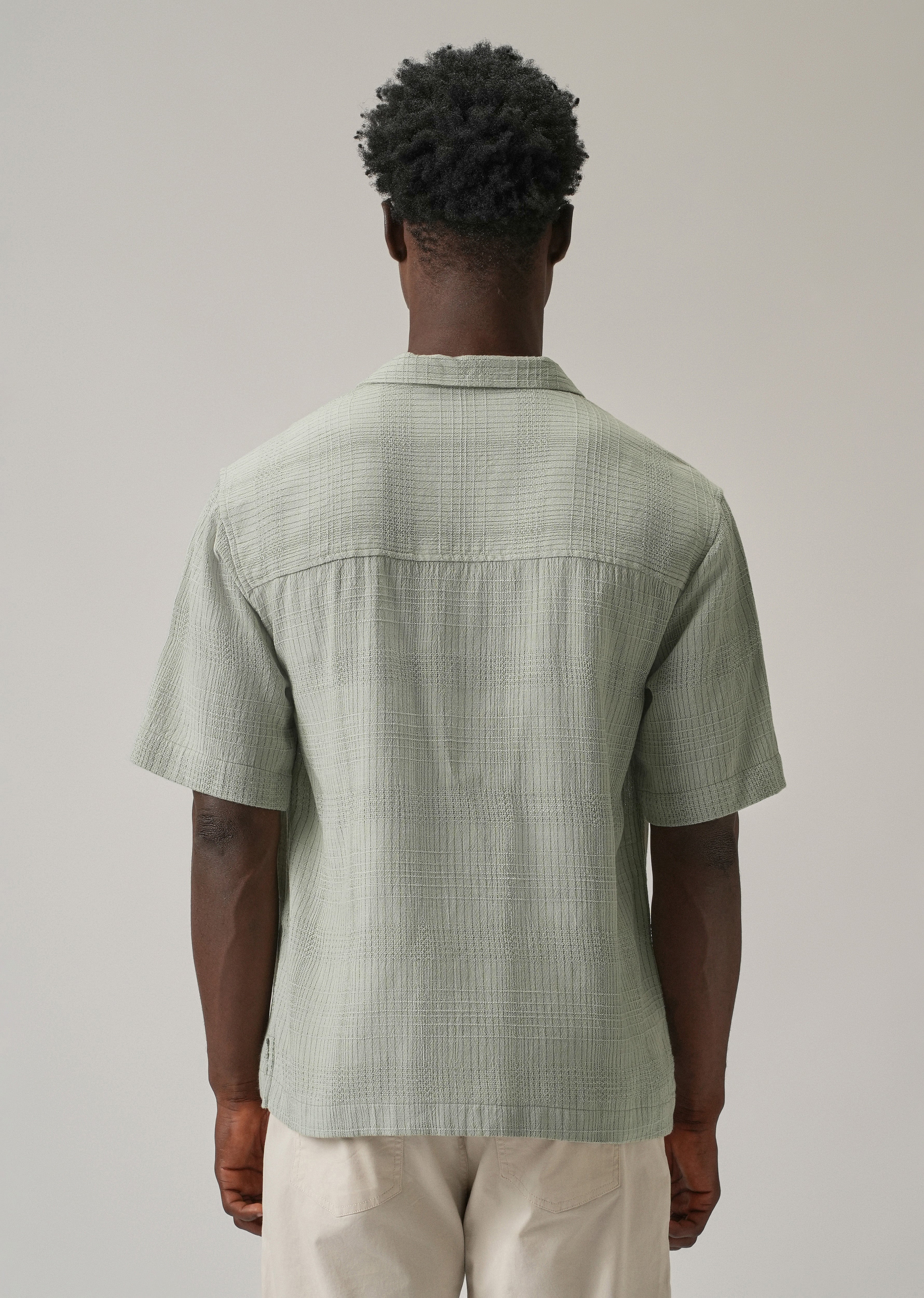 Green Open Weave Cotton Shirt - Image 2