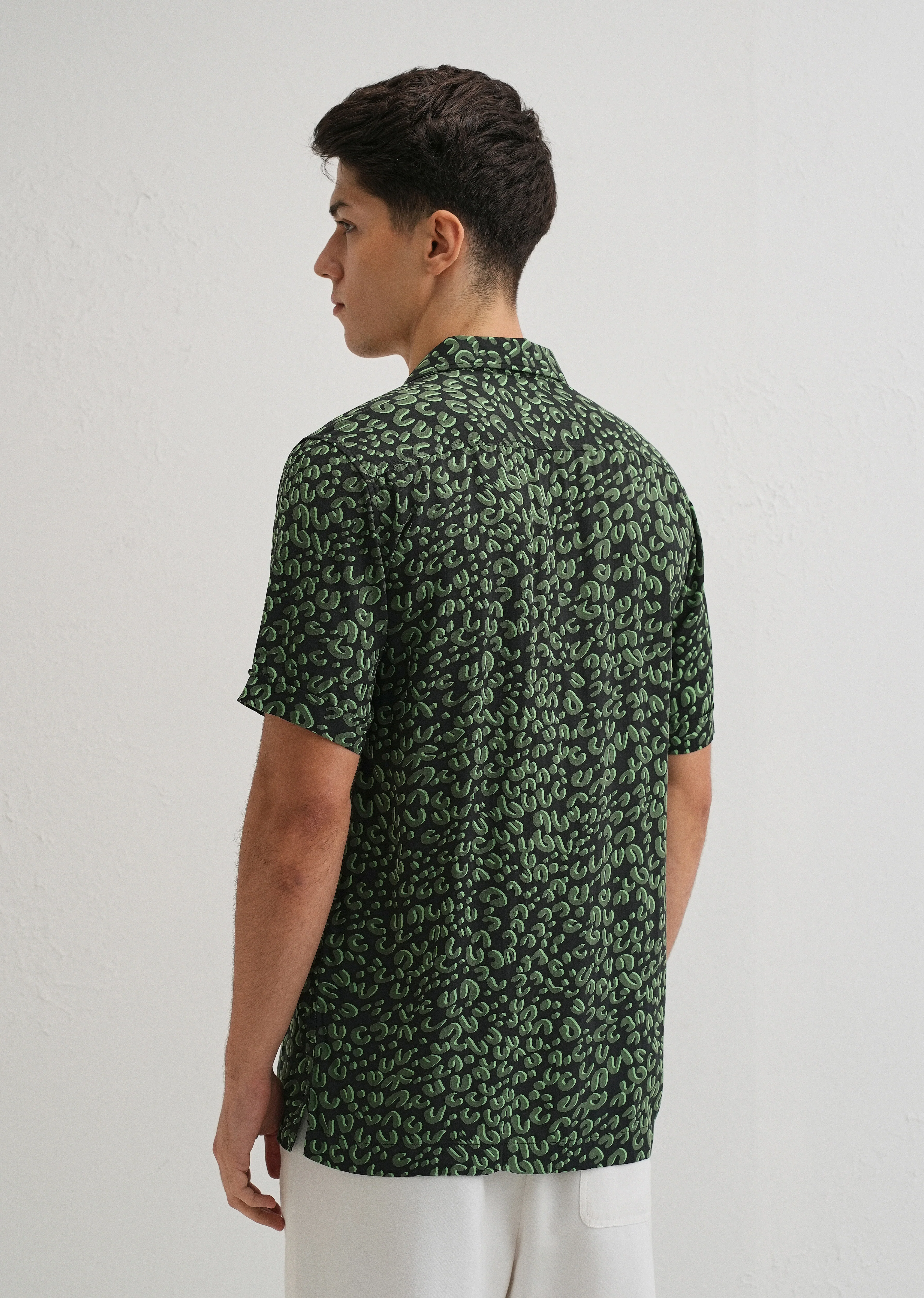 Green Panthera Print Half sleeve shirt - Image 2