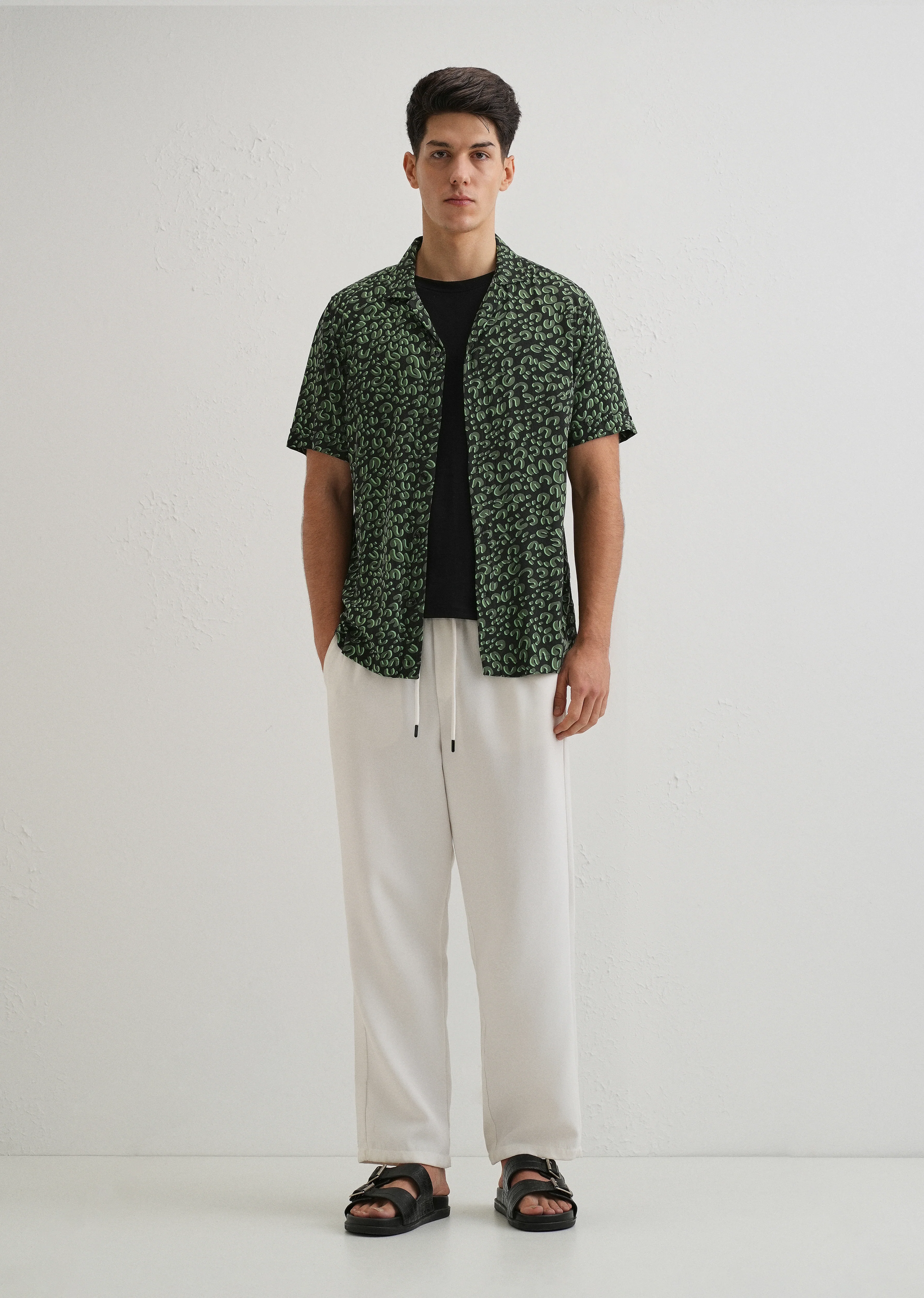 Green Panthera Print Half sleeve shirt - Image 6