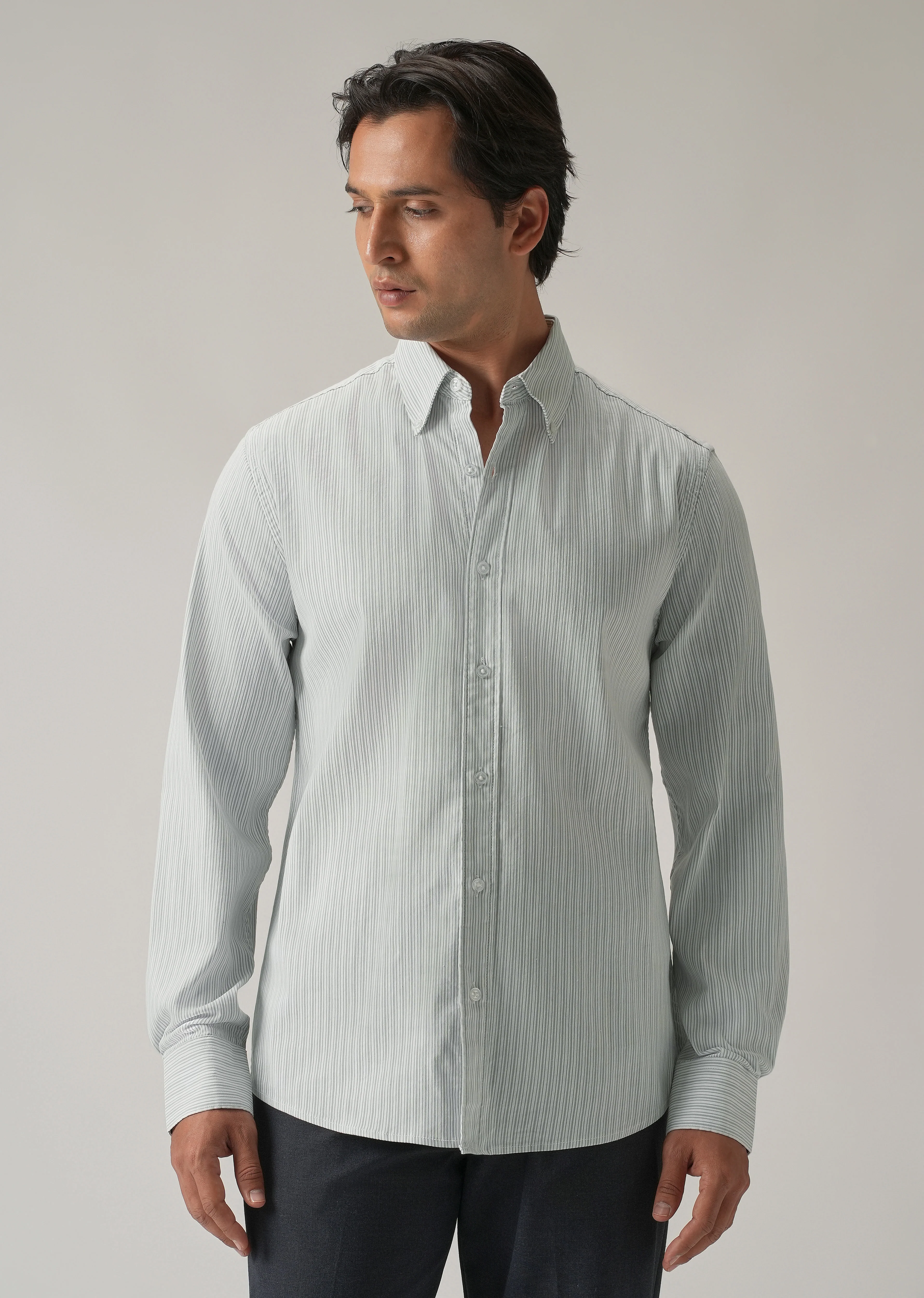 Green Pinstripe Shirt - Image 3