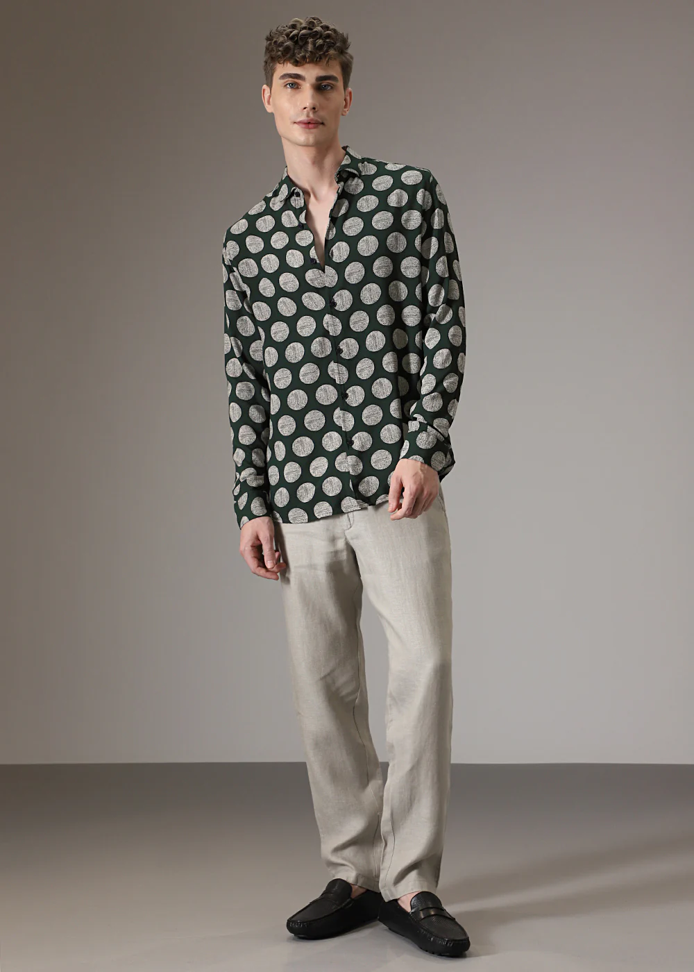Green Polka Dot Feather Shirt - Image 7