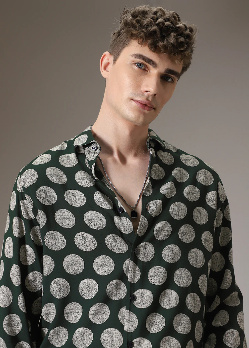 Green Polka Dot Feather Shirt - Image 8
