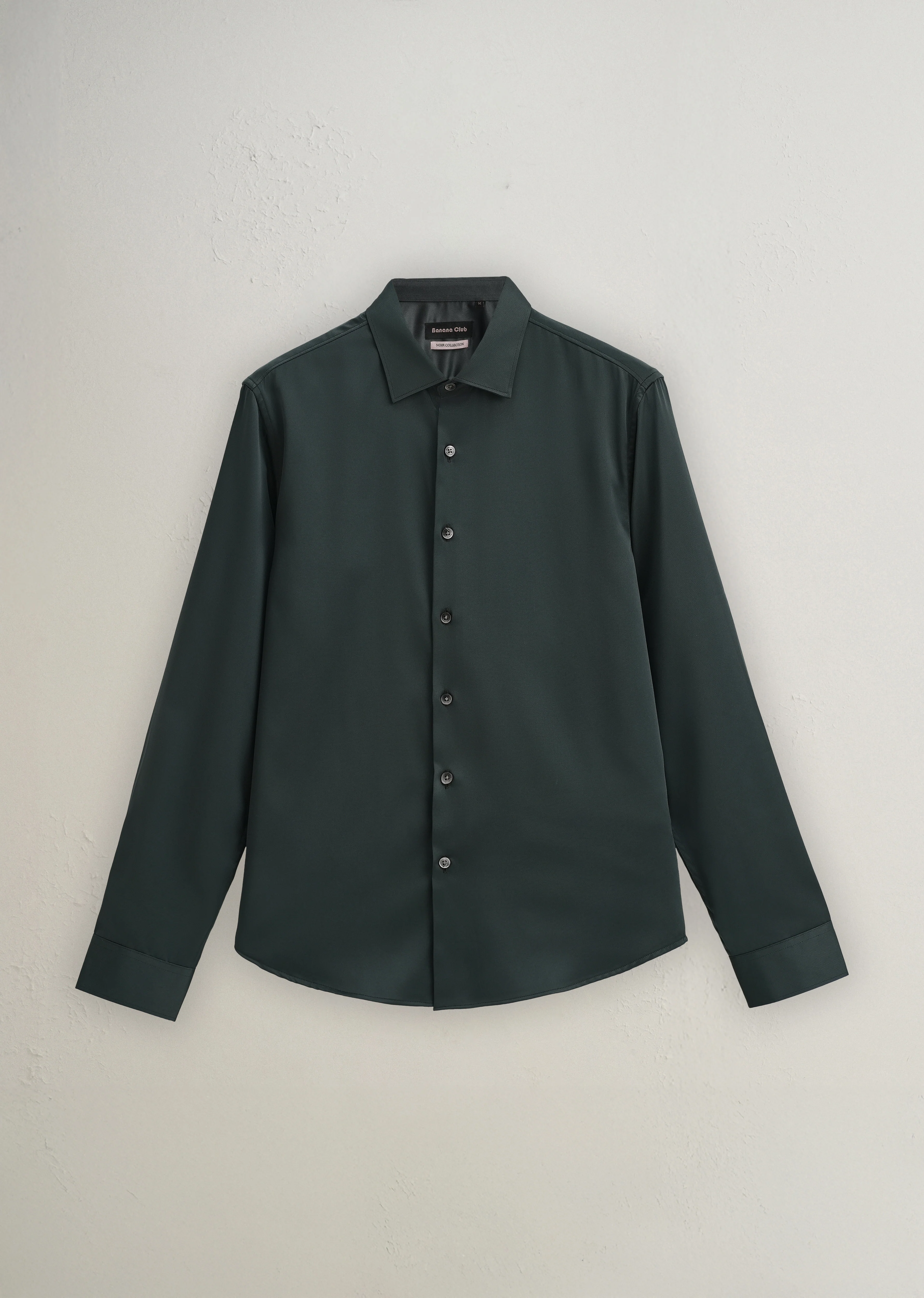 Green Premium Satin-Finish Plain Shirt - Image 2