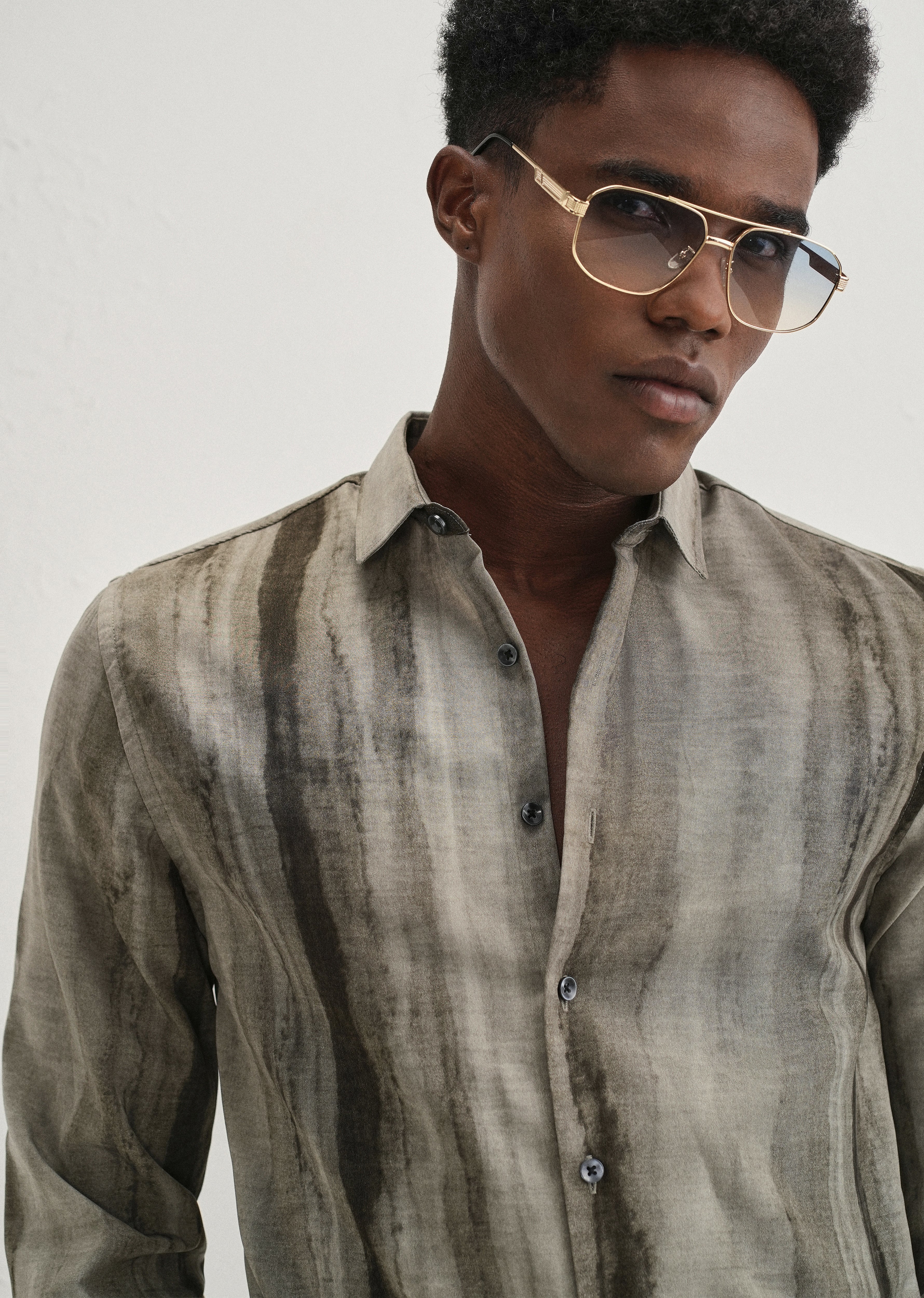 Green Stripe Printed Shirt - Image 5