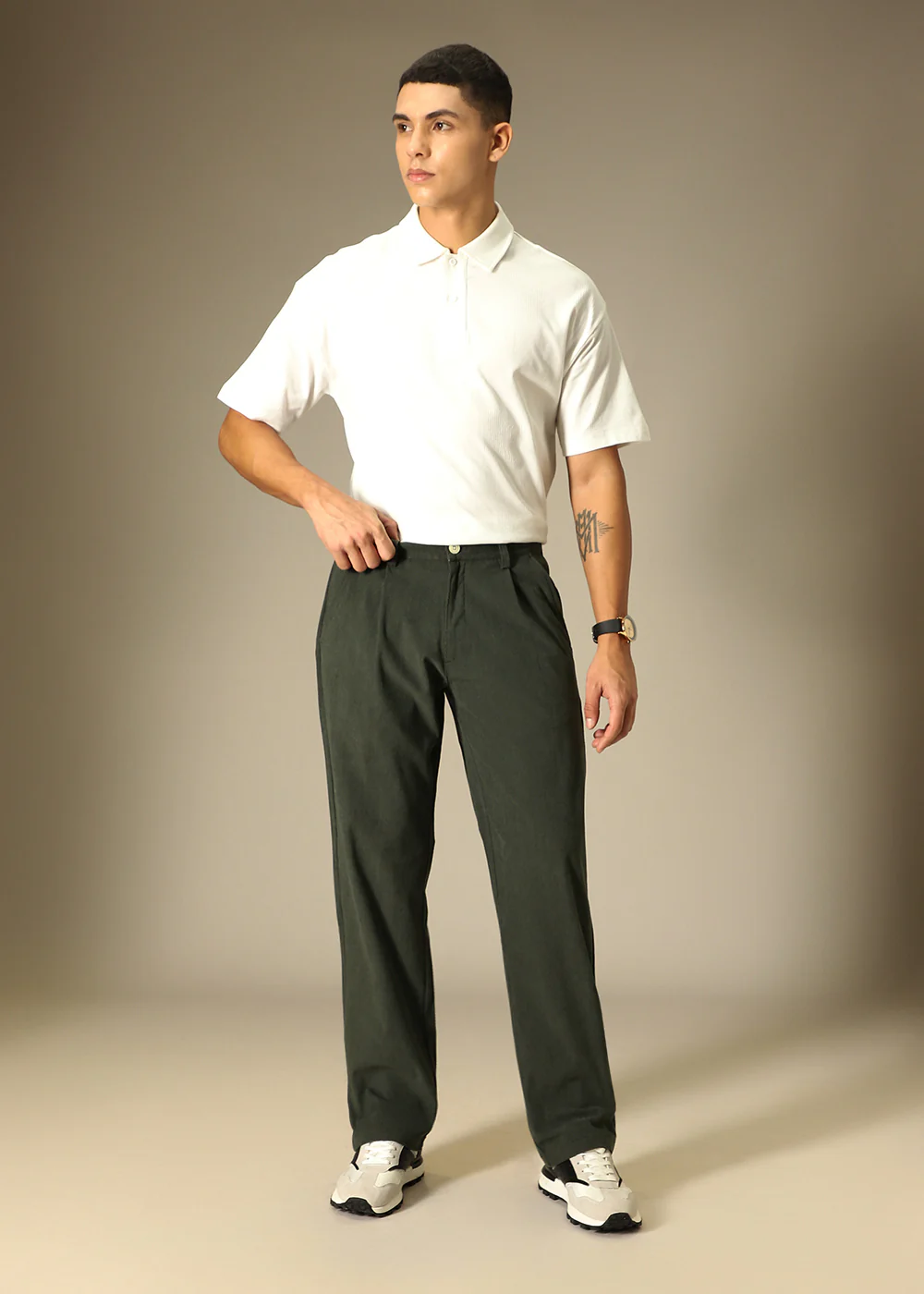 Green Textured Corduroy Pant - Image 7