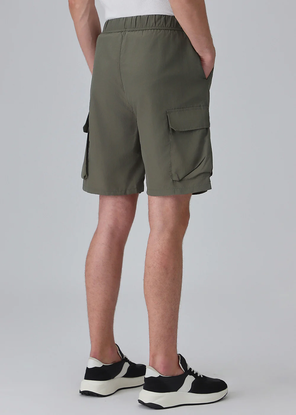 Green Zip Pocket Cargo Shorts - Image 2