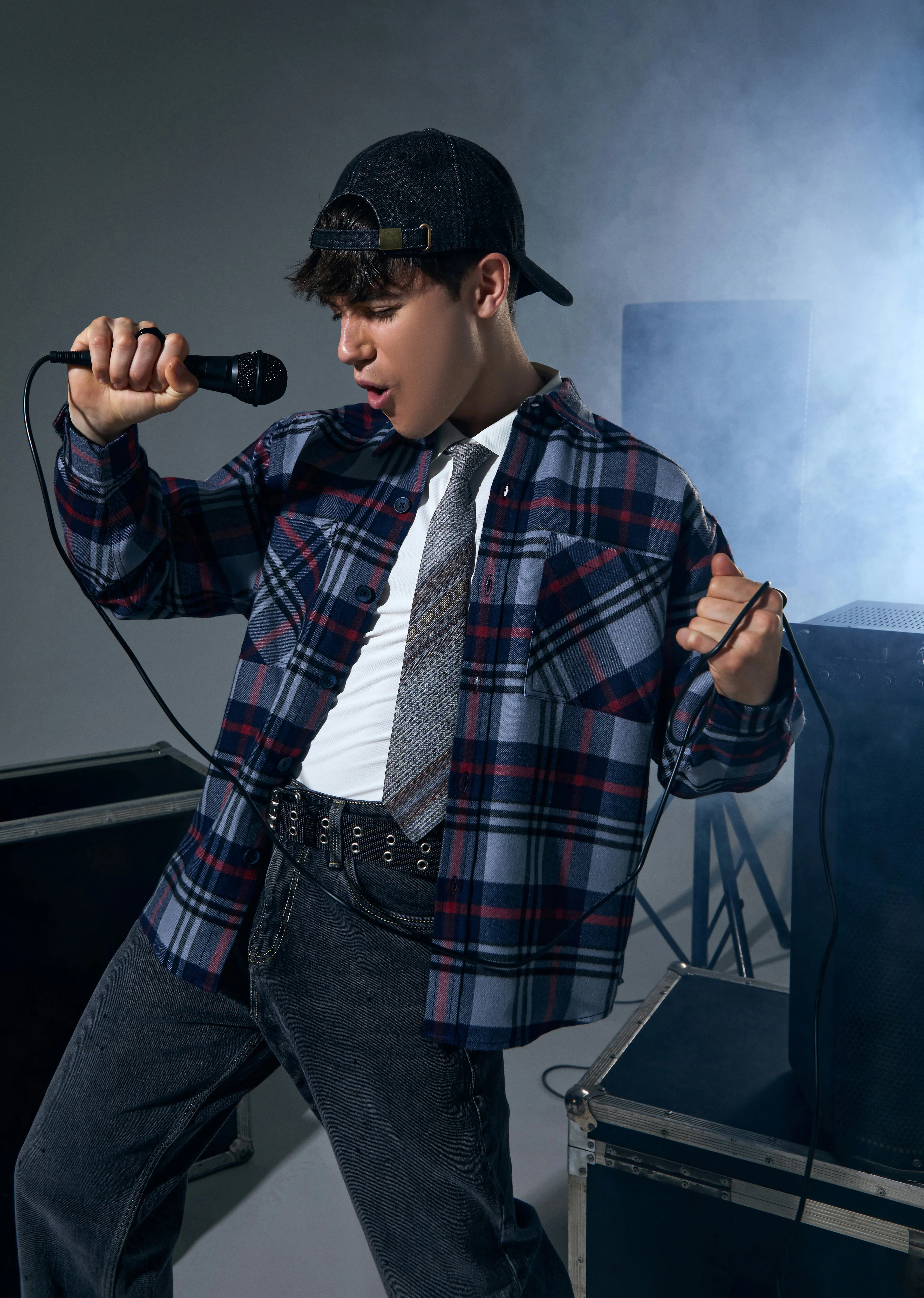 Grey Checked Relaxed Fit Shacket - Image 2