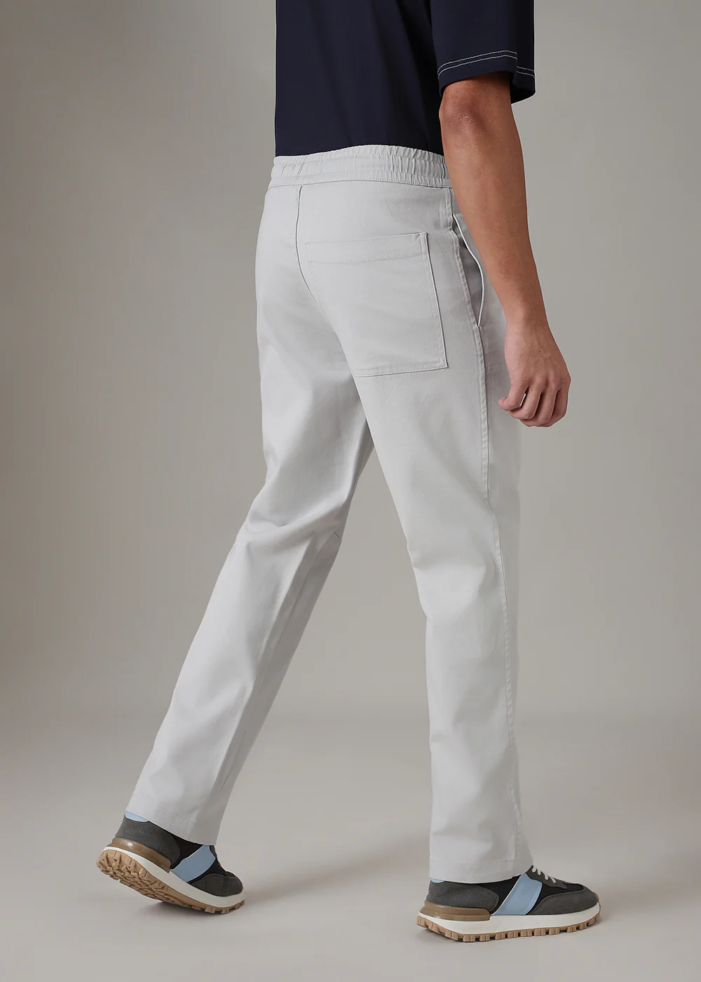 Grey Cotton Drawstring Pant - Image 4
