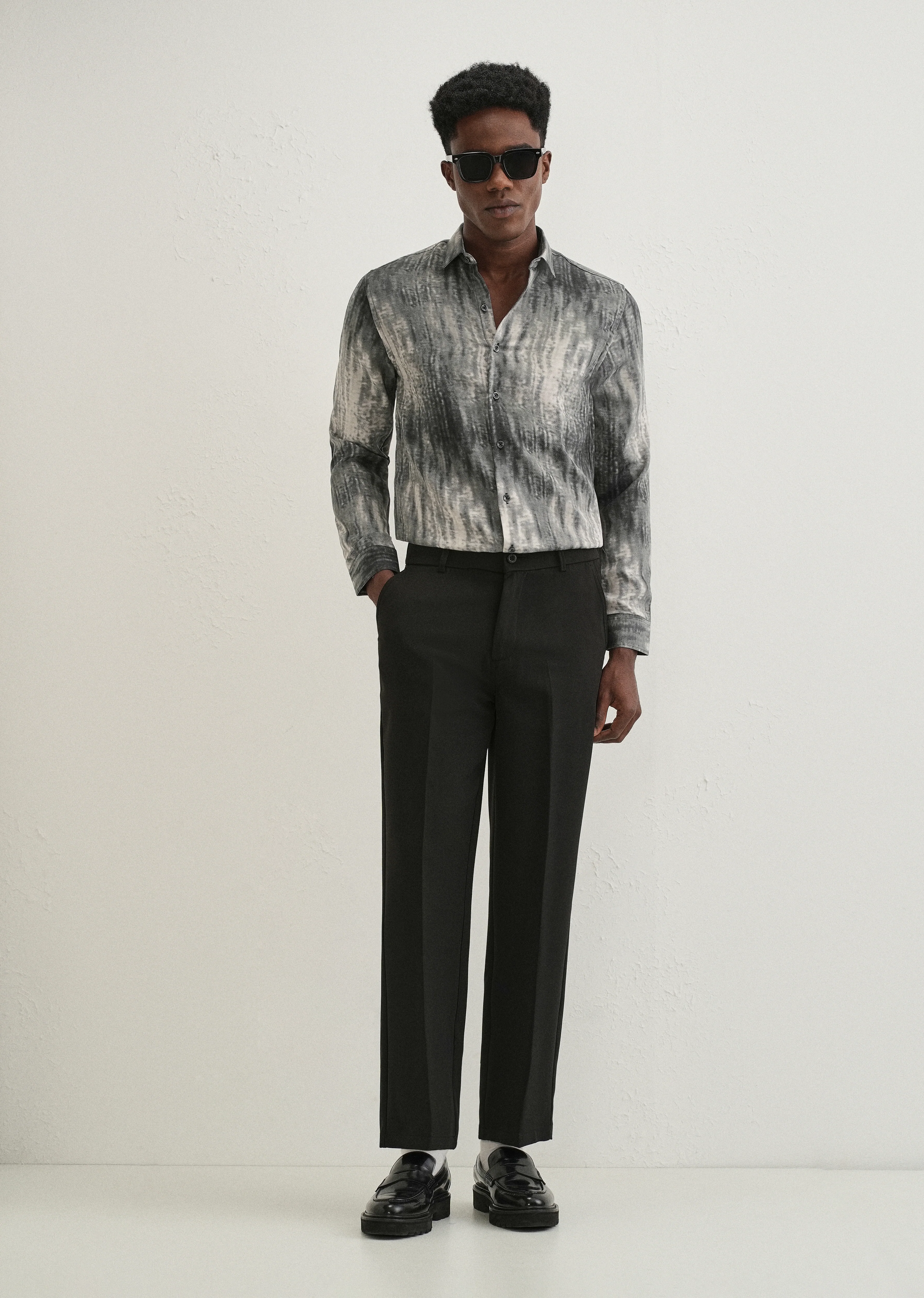 Grey Fade Abstract Printed Shirt - Image 6