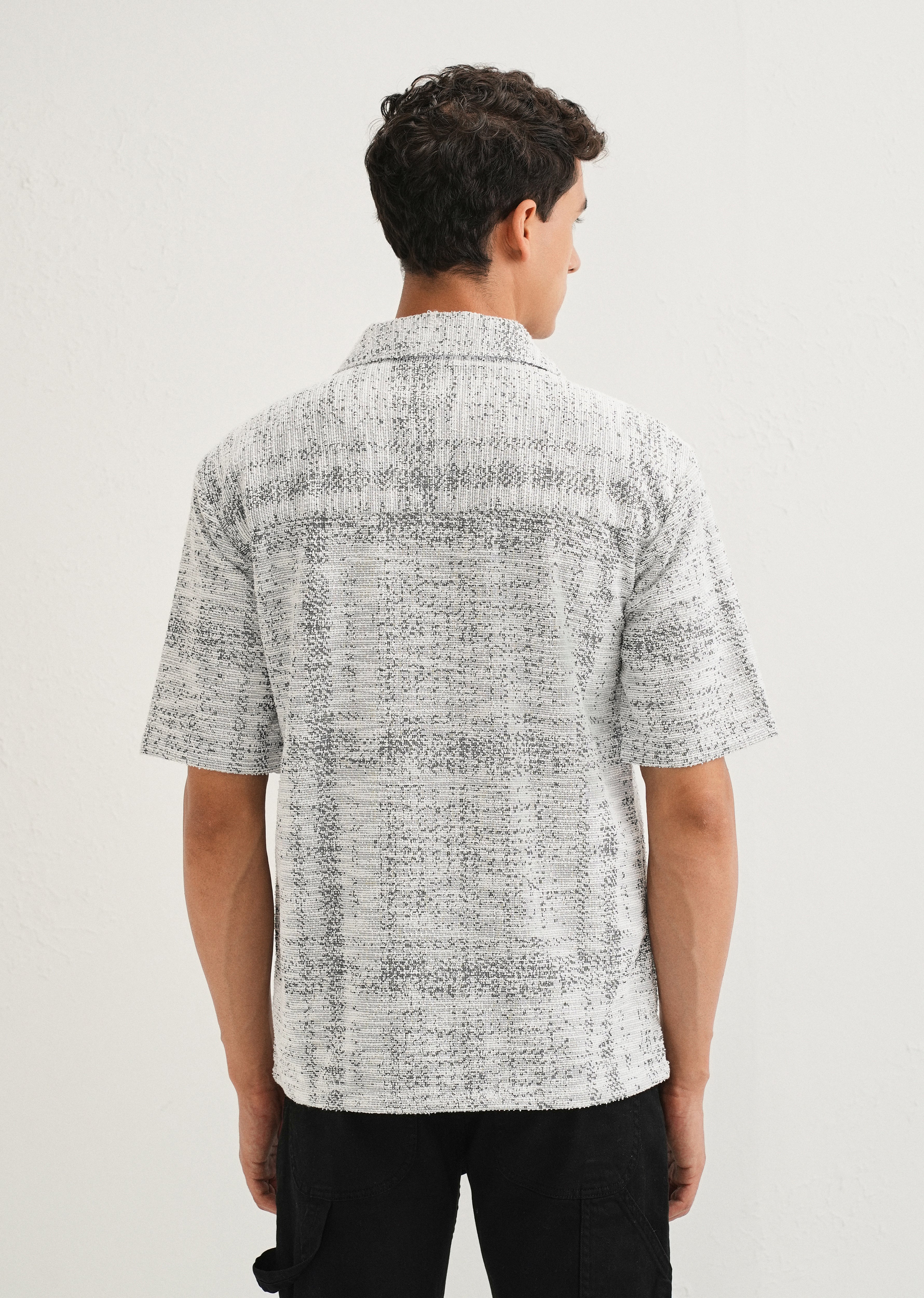 Grey Jacquard Knitted Shirt - Image 2