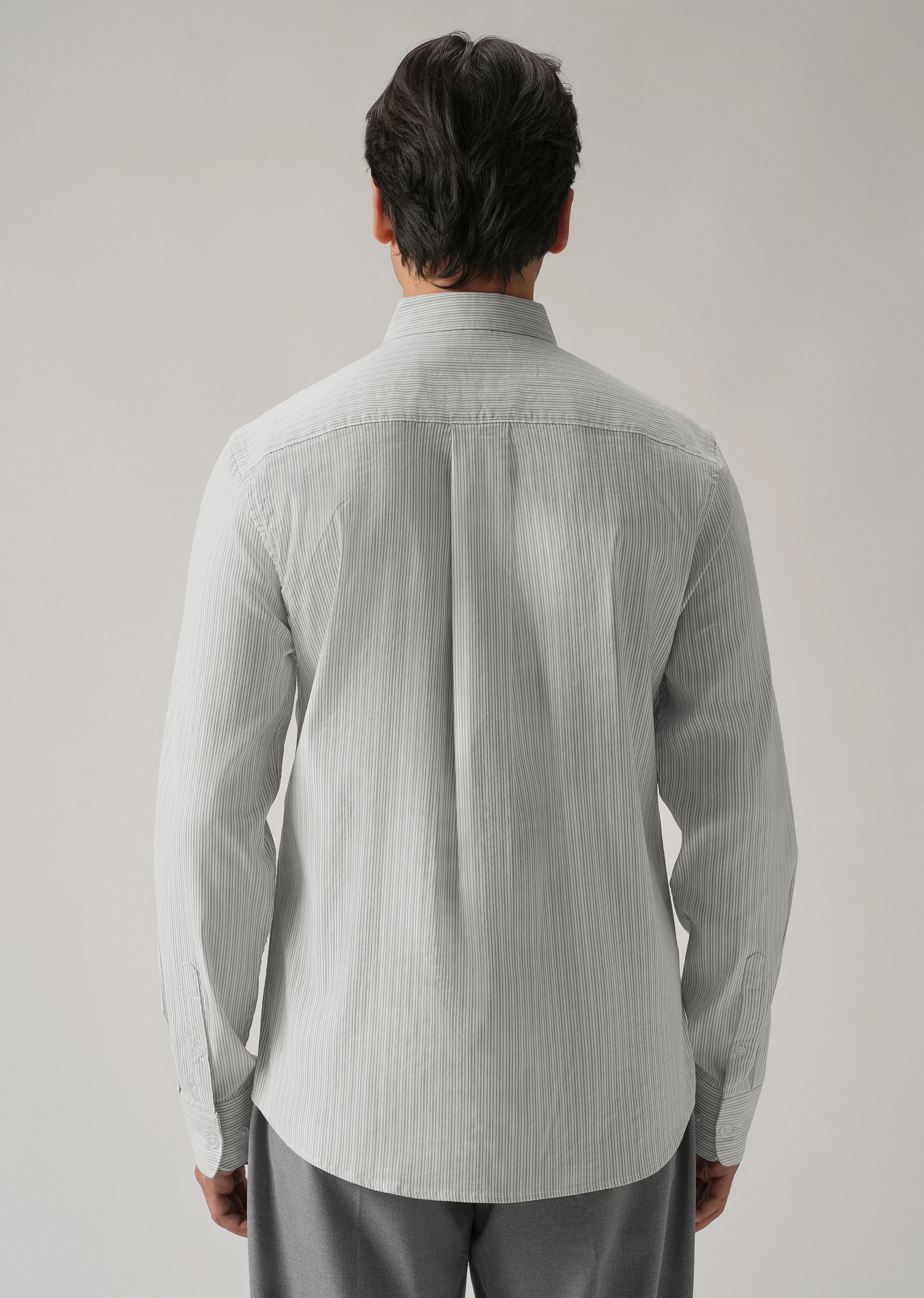 Grey Pinstripe Shirt - Image 2