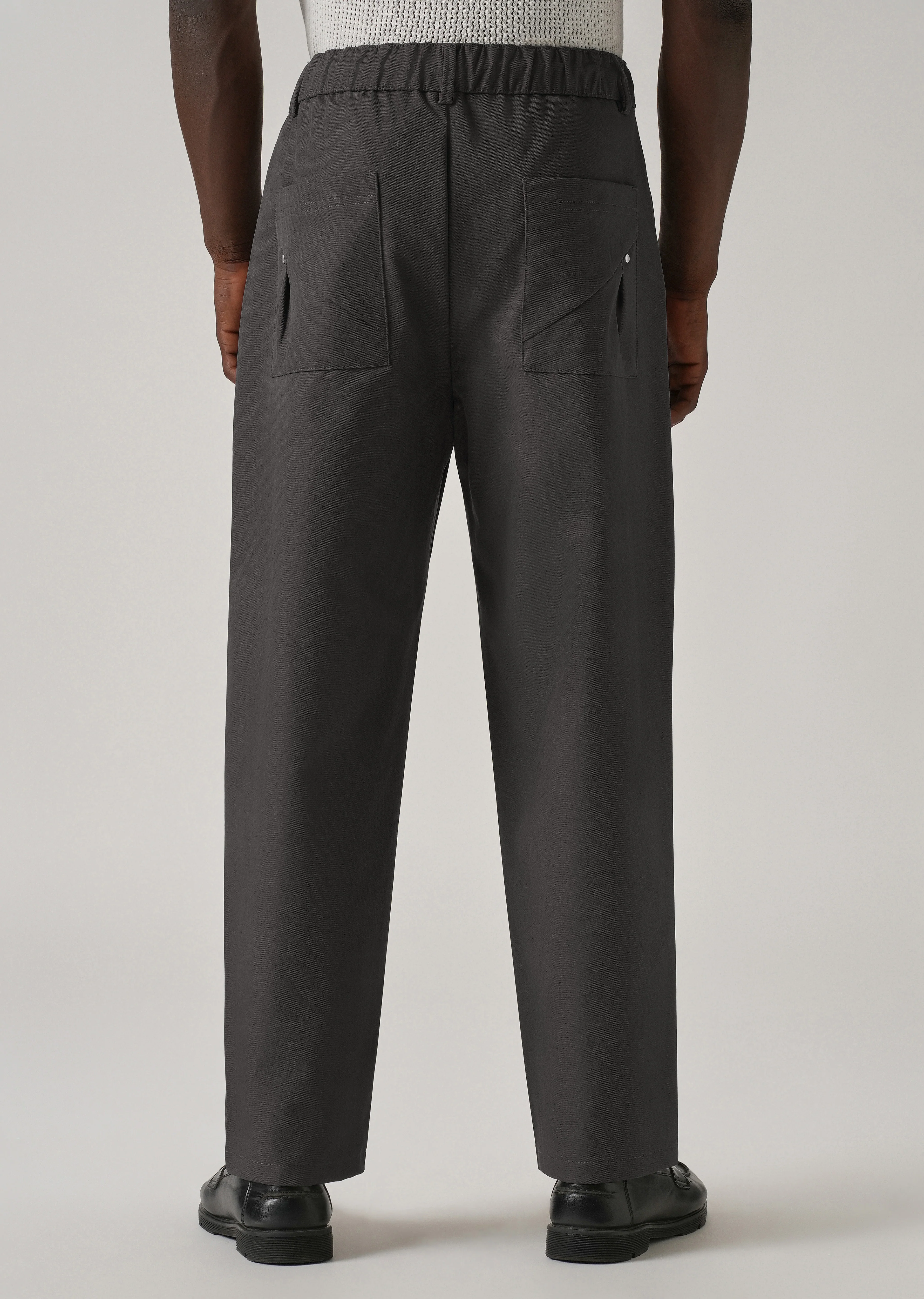 Grey Pleated Drawstring Pant - Image 2