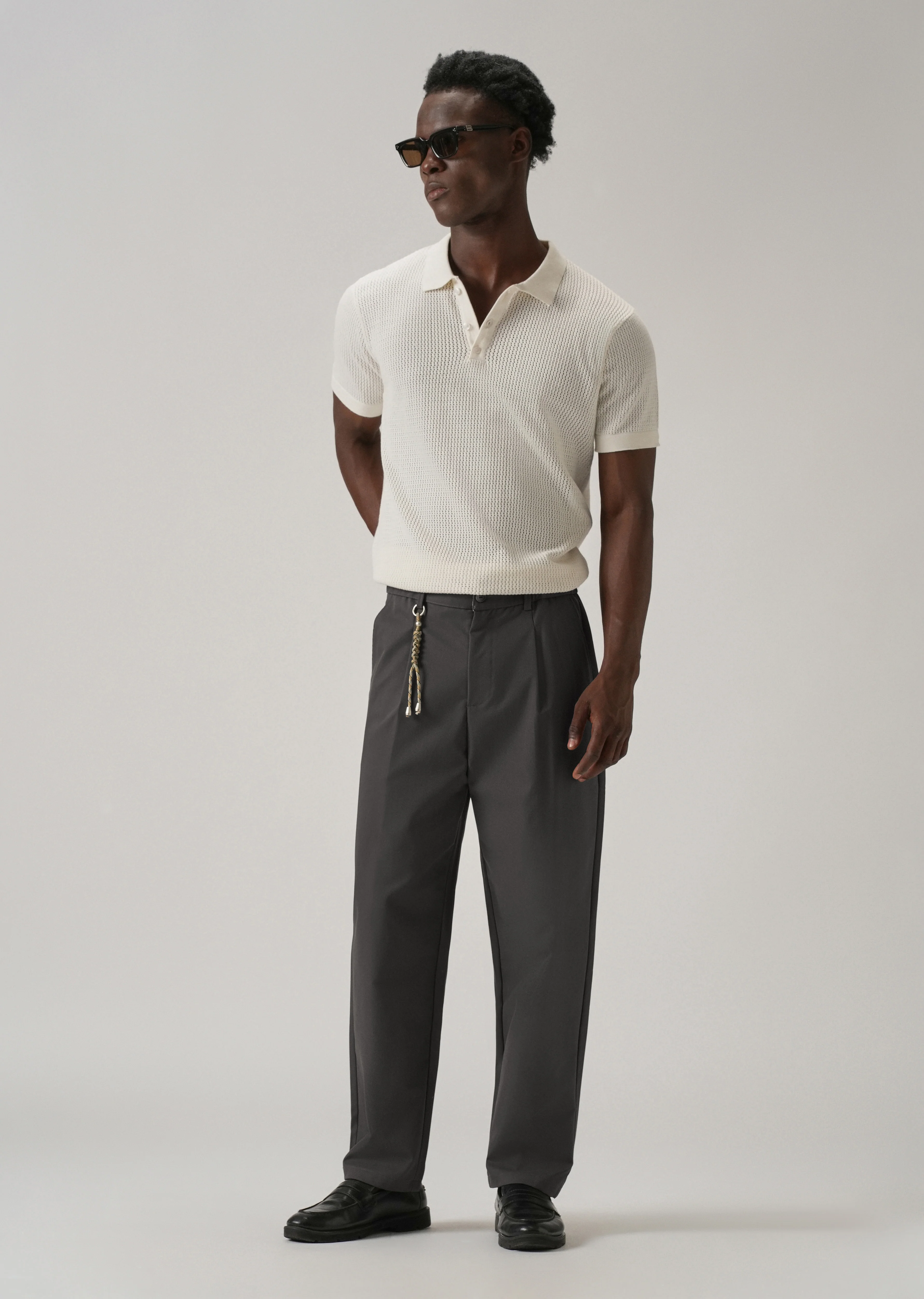 Grey Pleated Drawstring Pant - Image 6