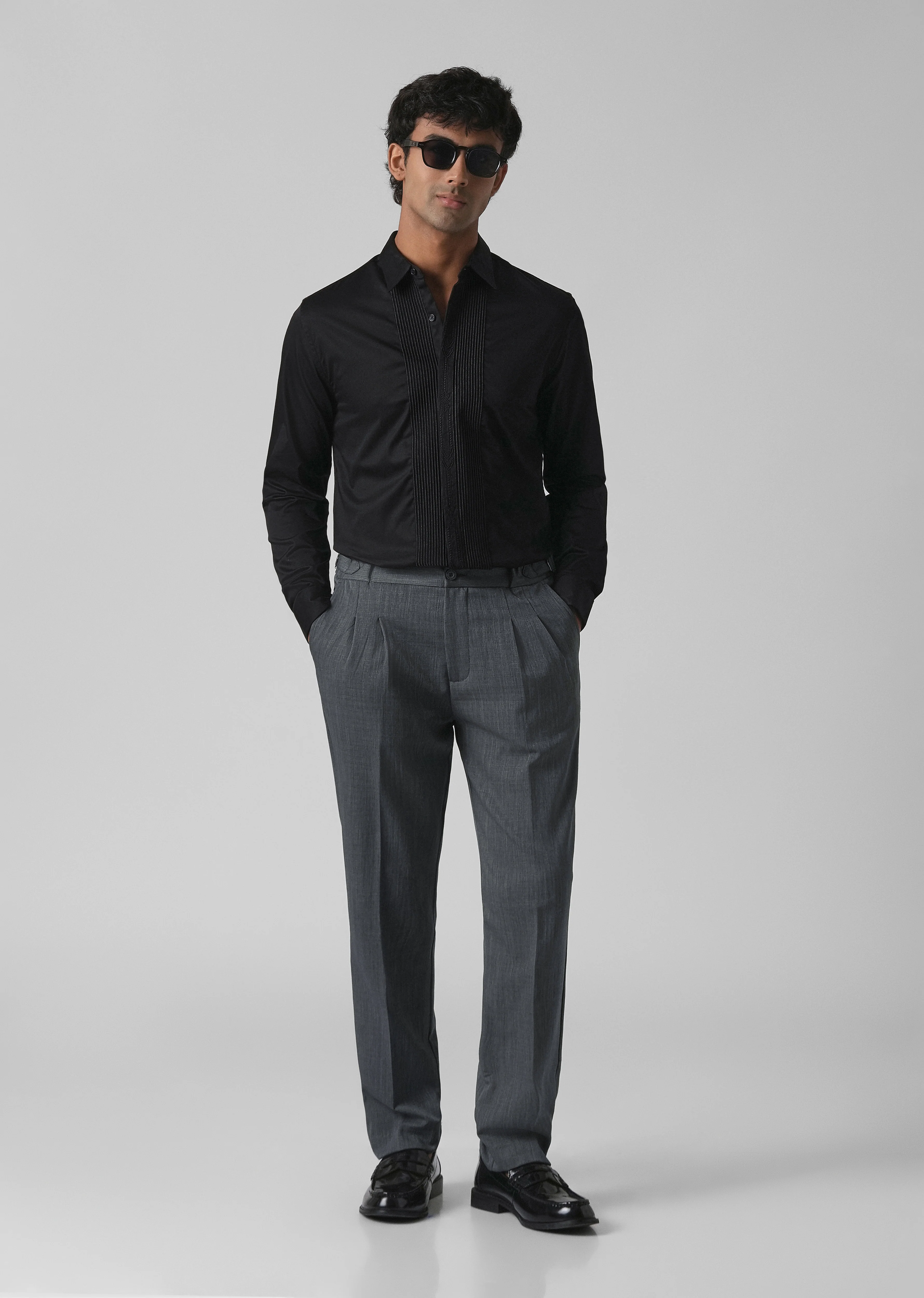 Grey Pleated Gurkha Pant - Image 6