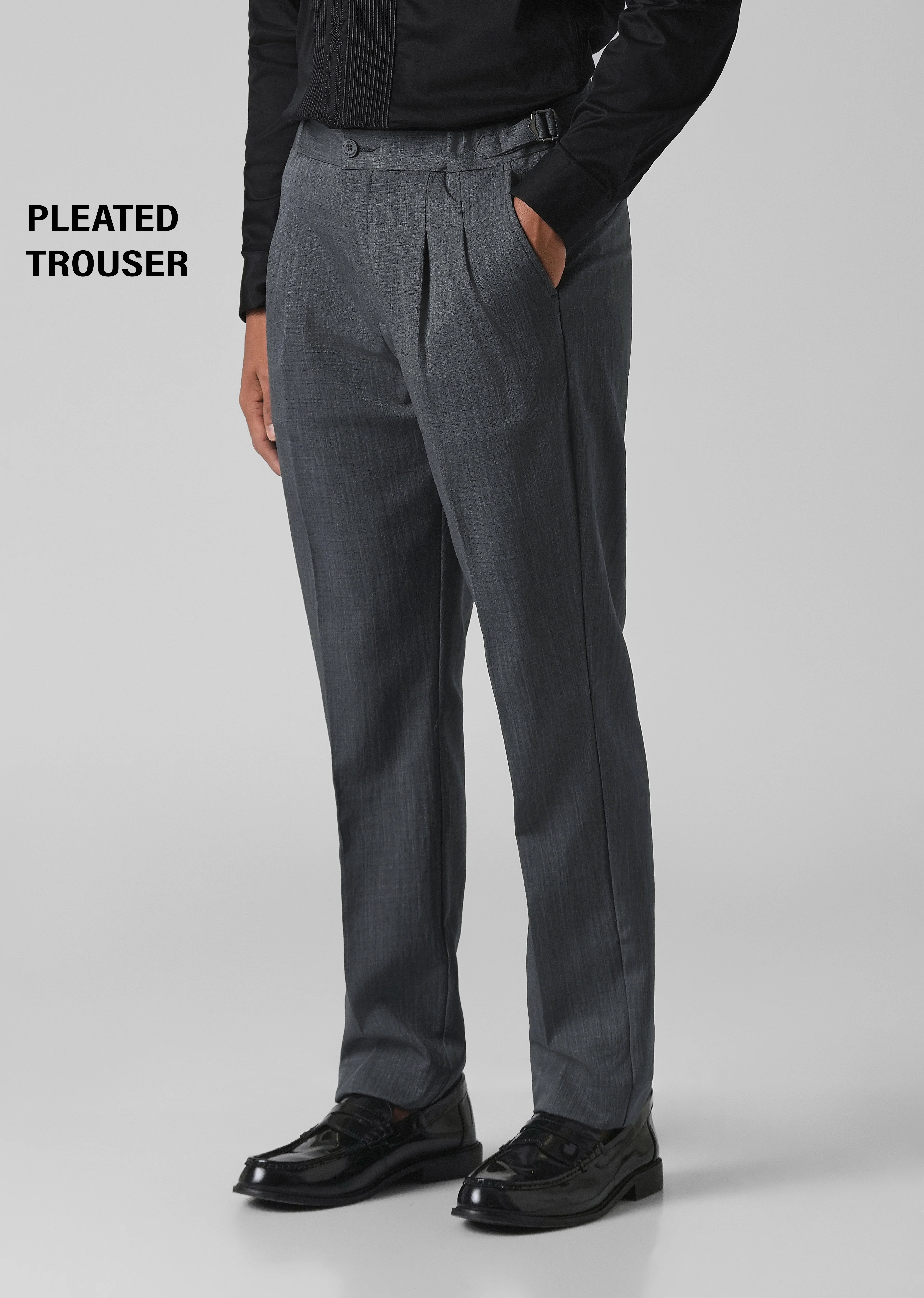 Grey Pleated Gurkha Pant - Image 7