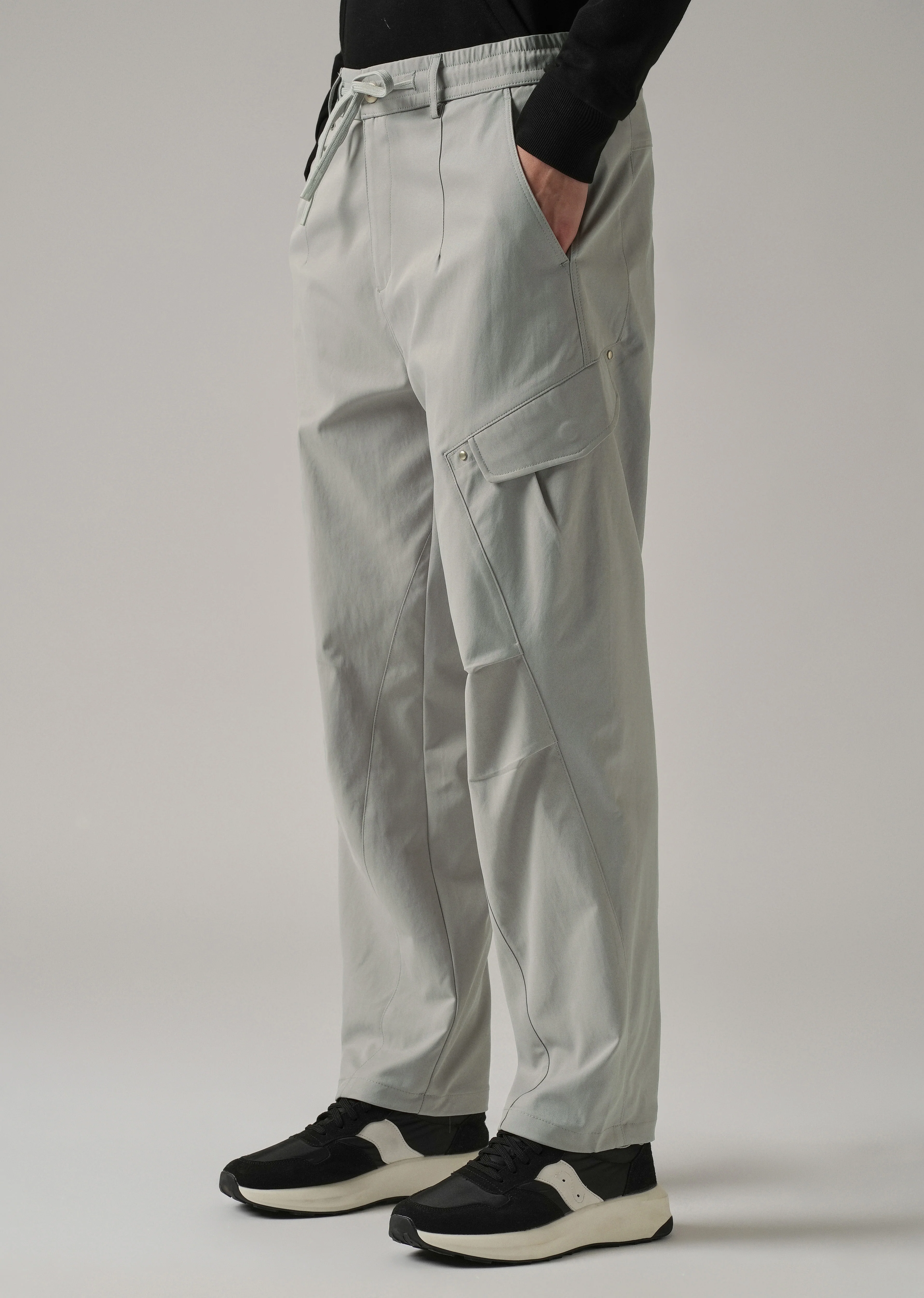 Grey Stone Wash Cargo Pants - Image 4